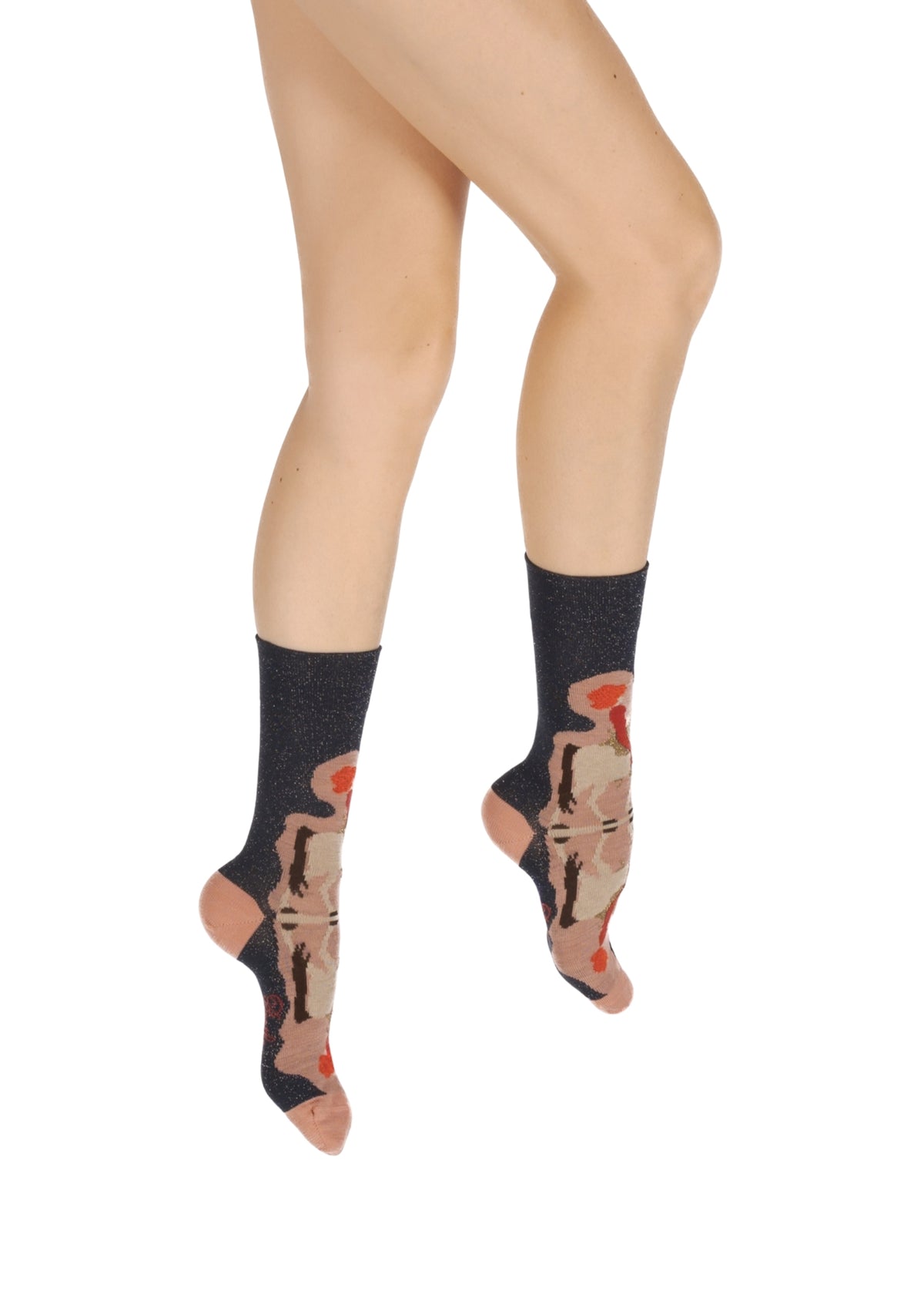 Chaussettes femme en laine et coton motif Cavalière