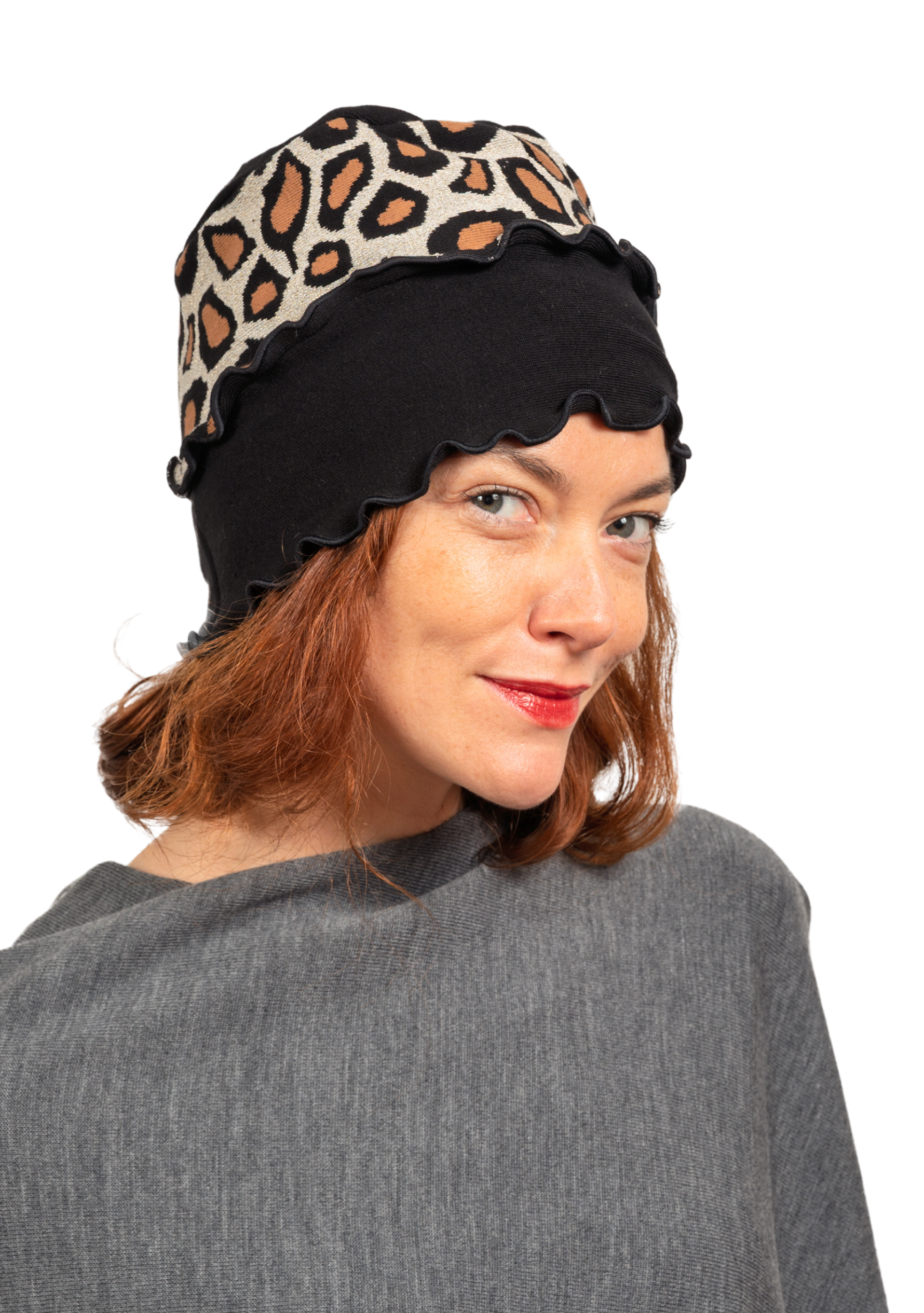 Chapeau femme en coton Léopard