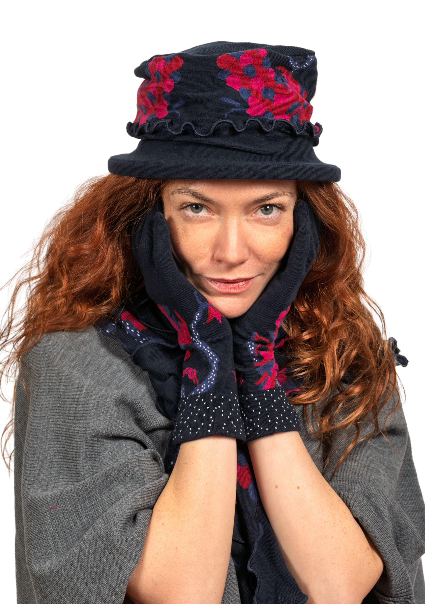 Gants femme en coton Le Paon