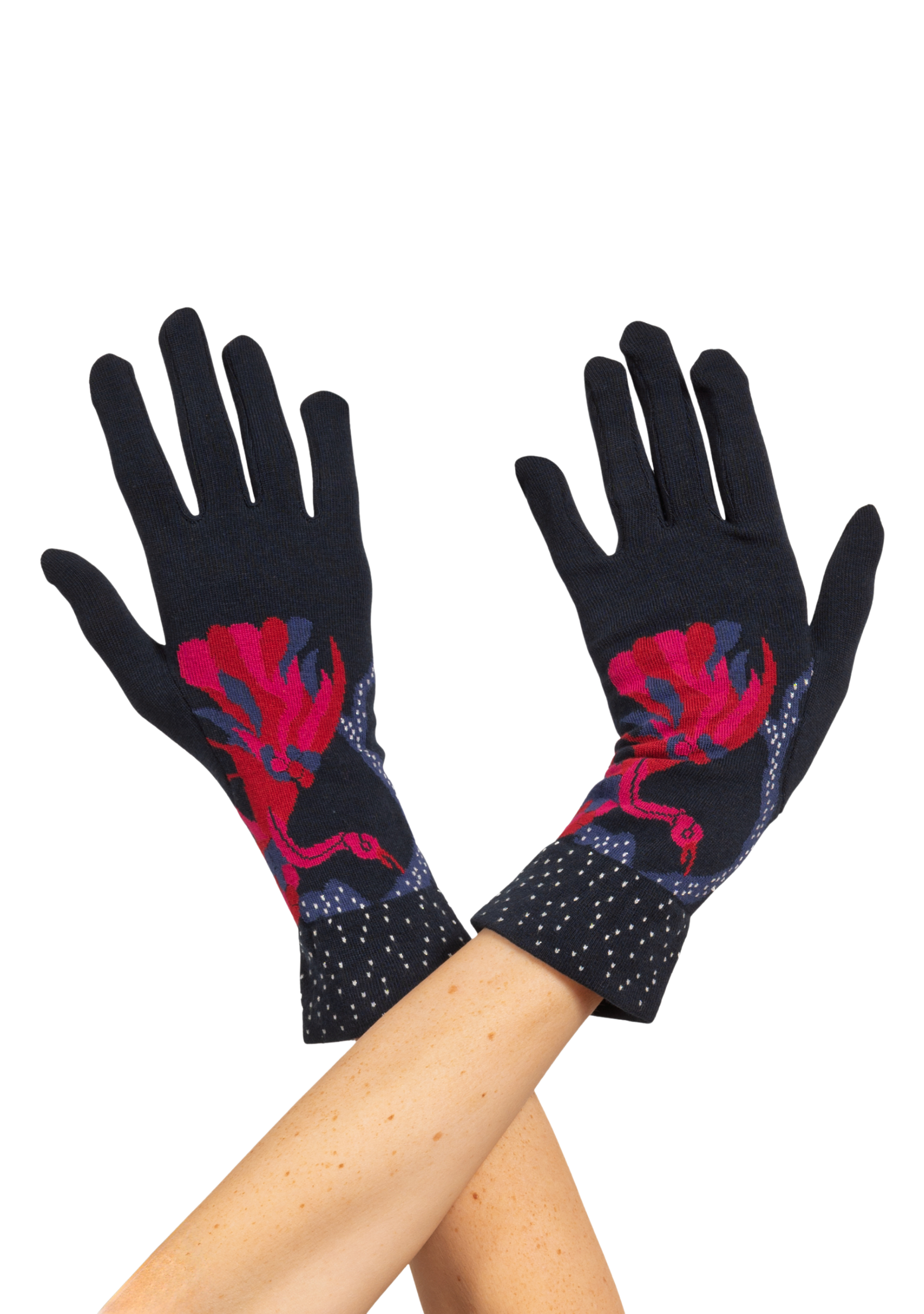 Gants femme en coton Le Paon