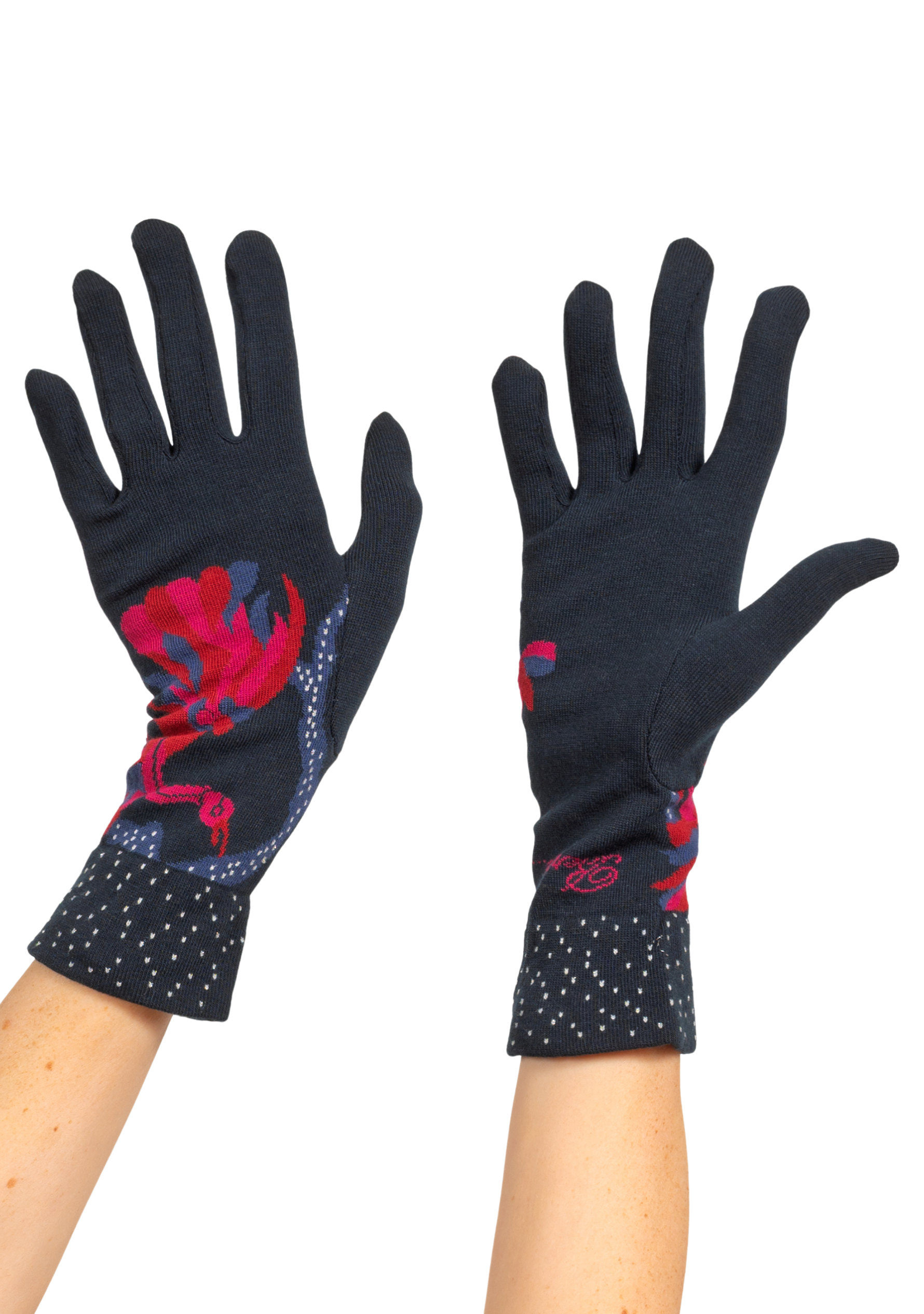 Gants femme en coton Le Paon