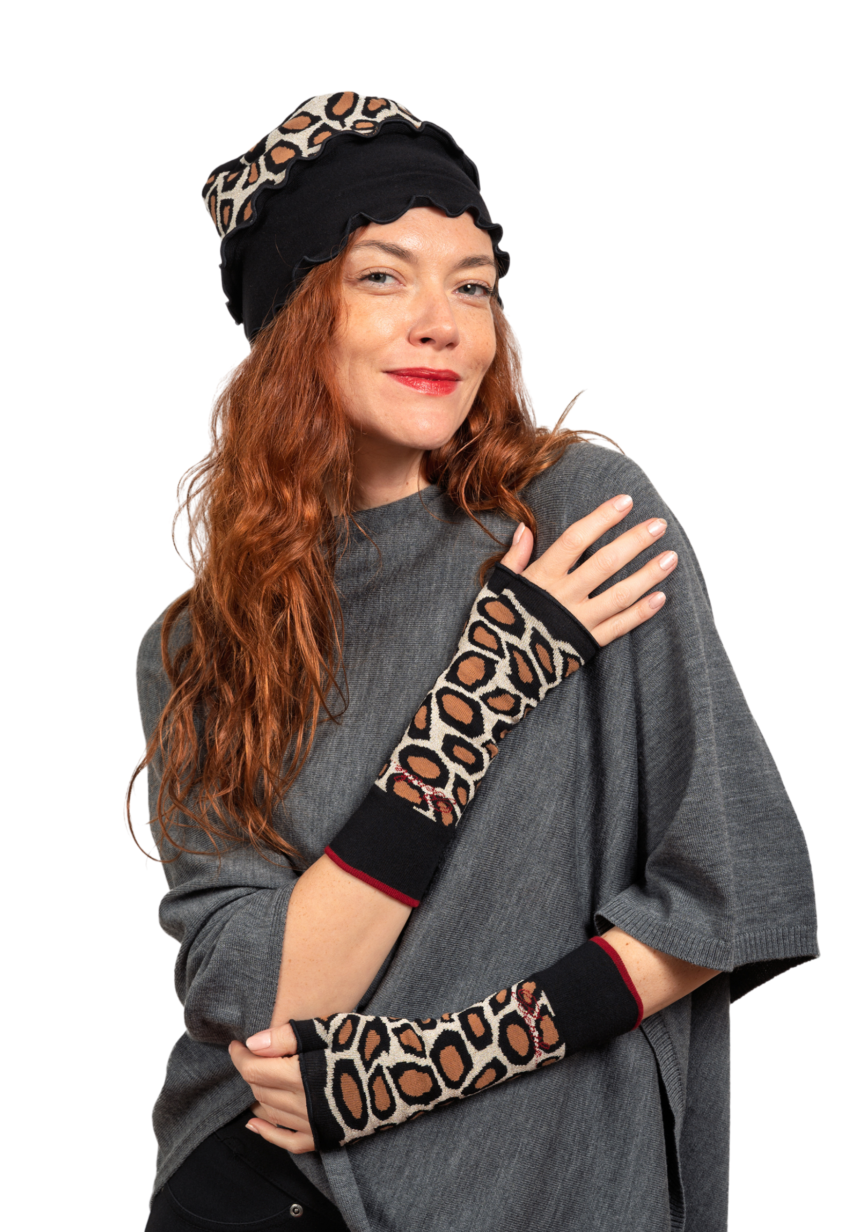 Mitaines pour femme en coton Léopard