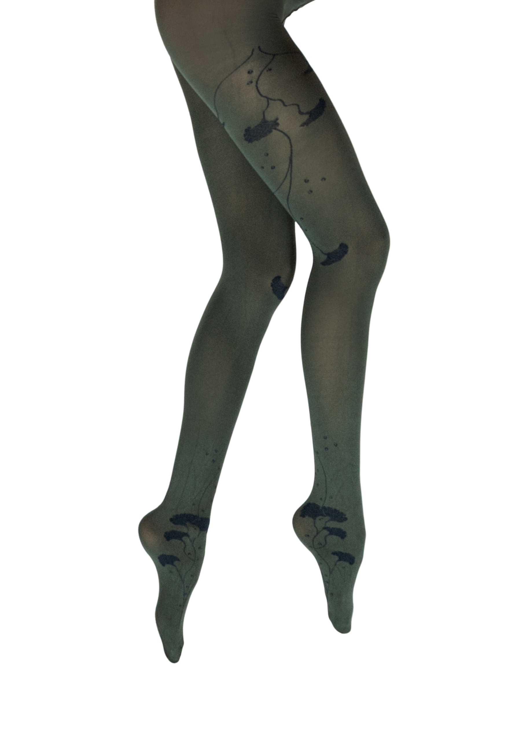 Collants femme 40D - Albizia - Kaki/Marine