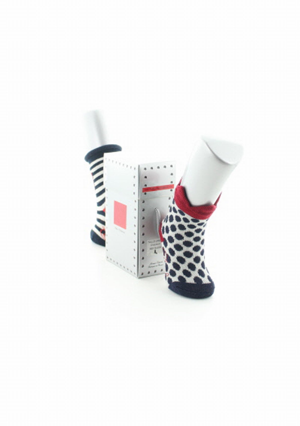 Boite cadeau chaussettes bébé coton homard et pois MARINE