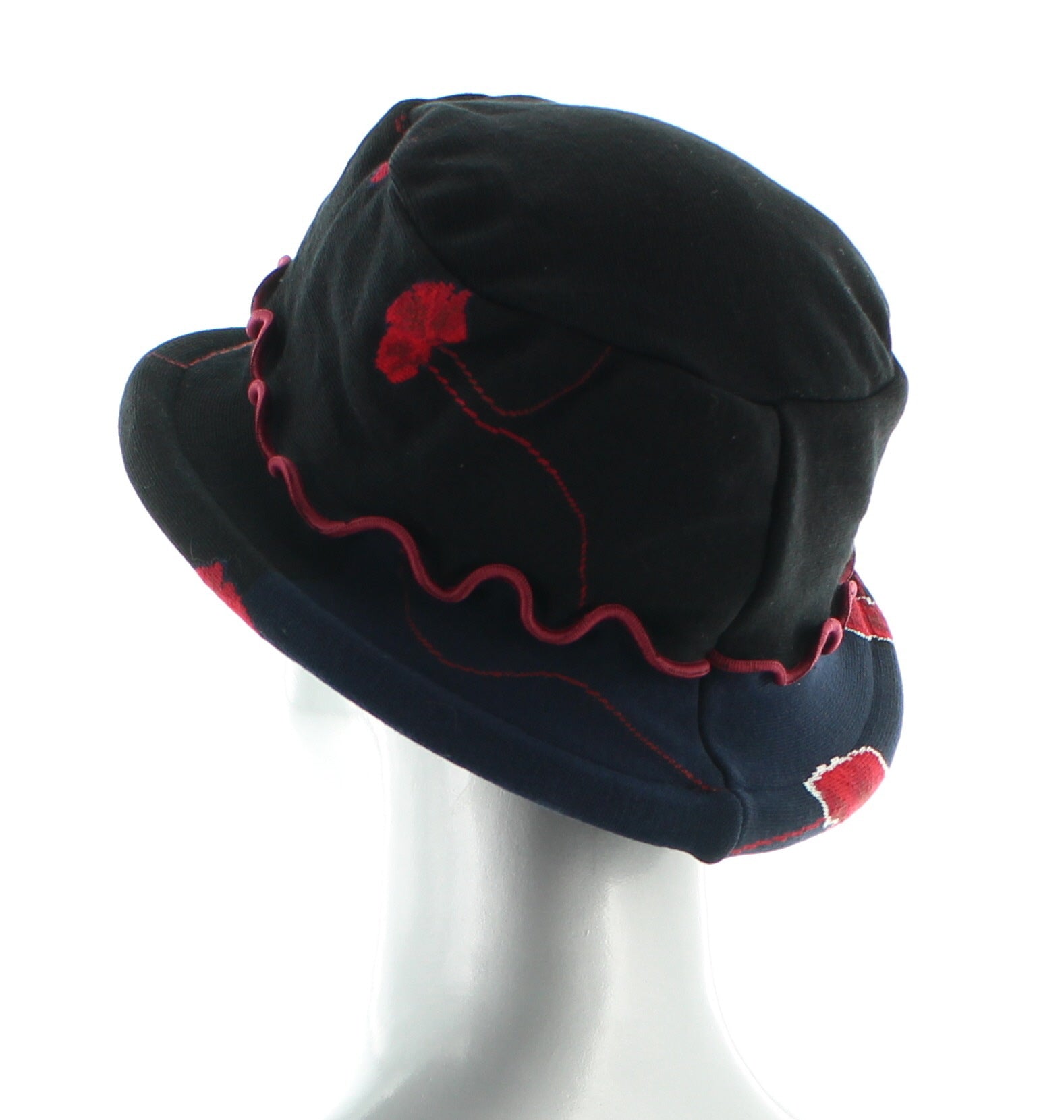 Chapeau Pavots NOIR ROUGE