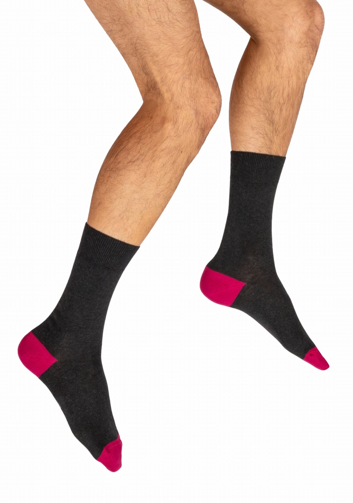 Chaussettes Archimède anthracite / fushia ANTHRACITE-FUSHIA