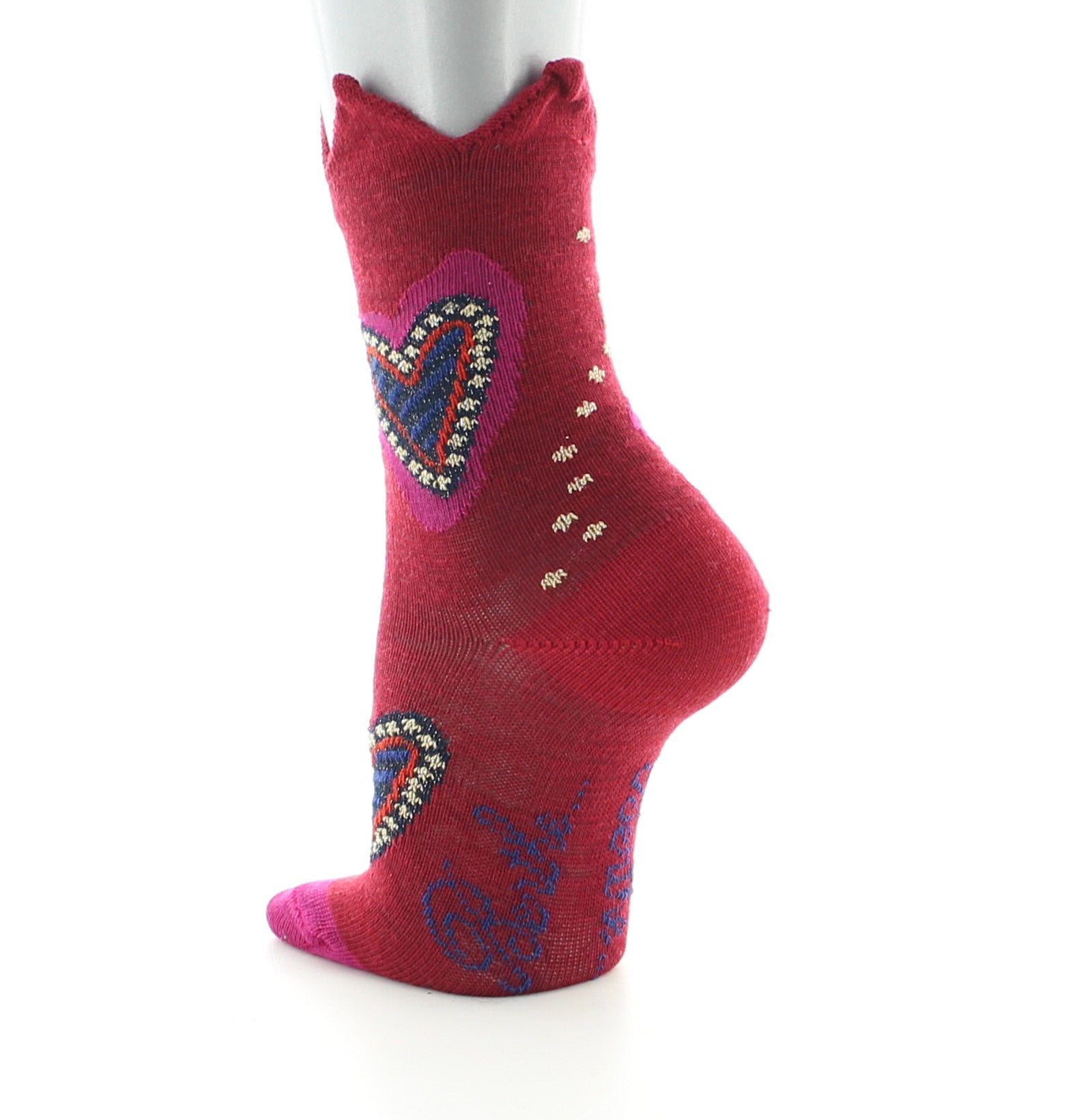 Chaussettes bébé Cœur et couronne en laine peignée Rouge ROUGE