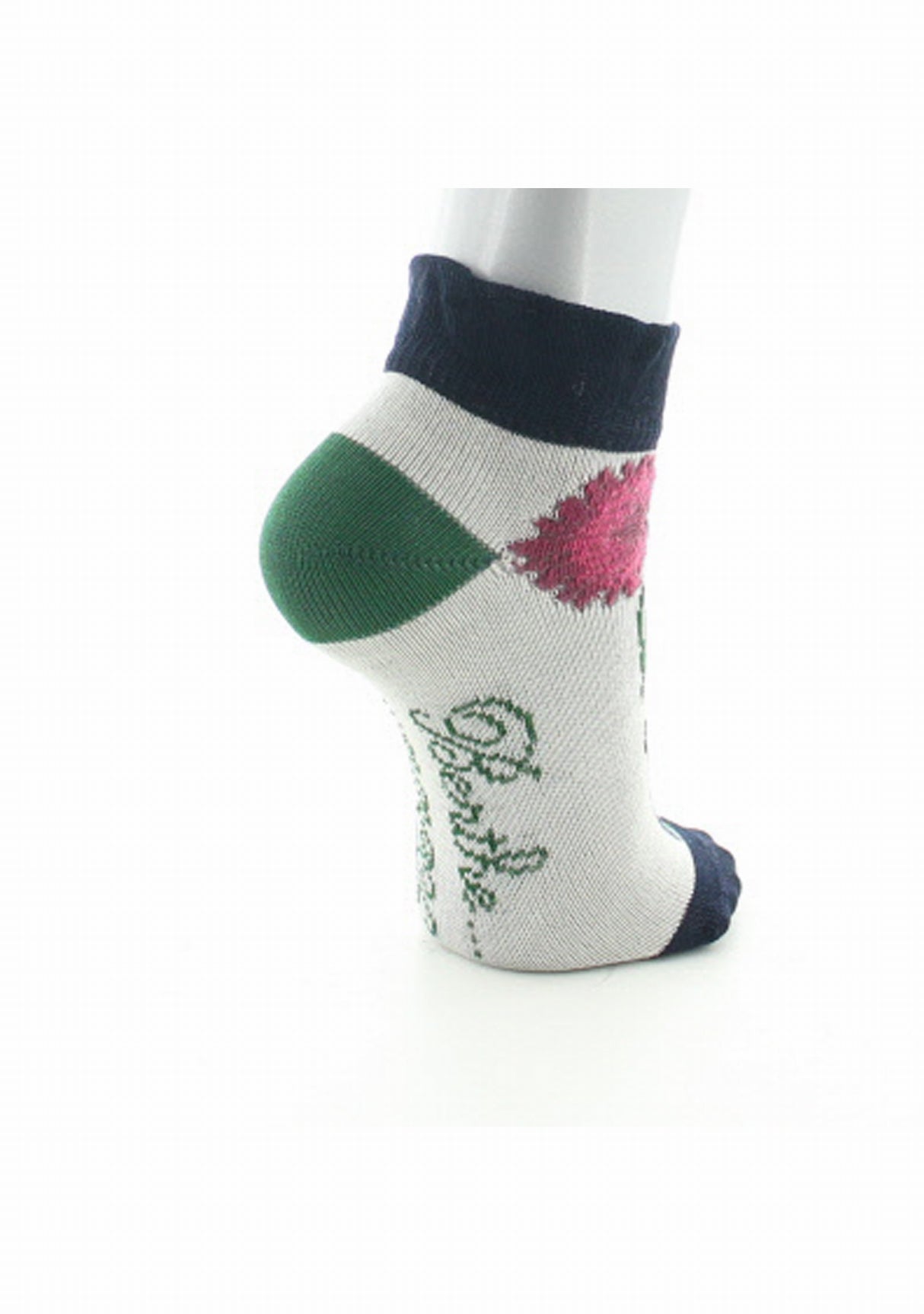 Chaussettes bébé coton fil d'Ecosse Fleurs et Feuilles IVOIRE
