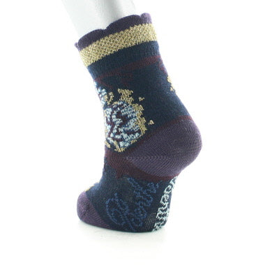 Chaussettes bébé Fleurs de kimono en laine peignée Marine MARINE