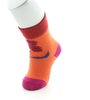 Chaussettes bébé Vive les fleurs en laine Orange ORANGE