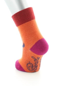 Chaussettes bébé Vive les fleurs en laine Orange ORANGE