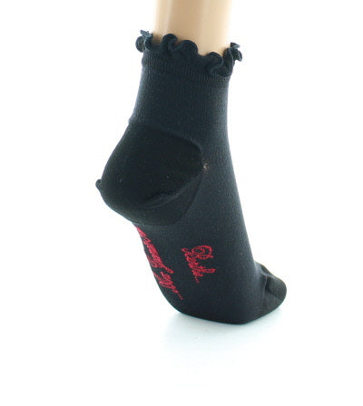 Chaussettes courtes femme à côtes en soie noir NOIR