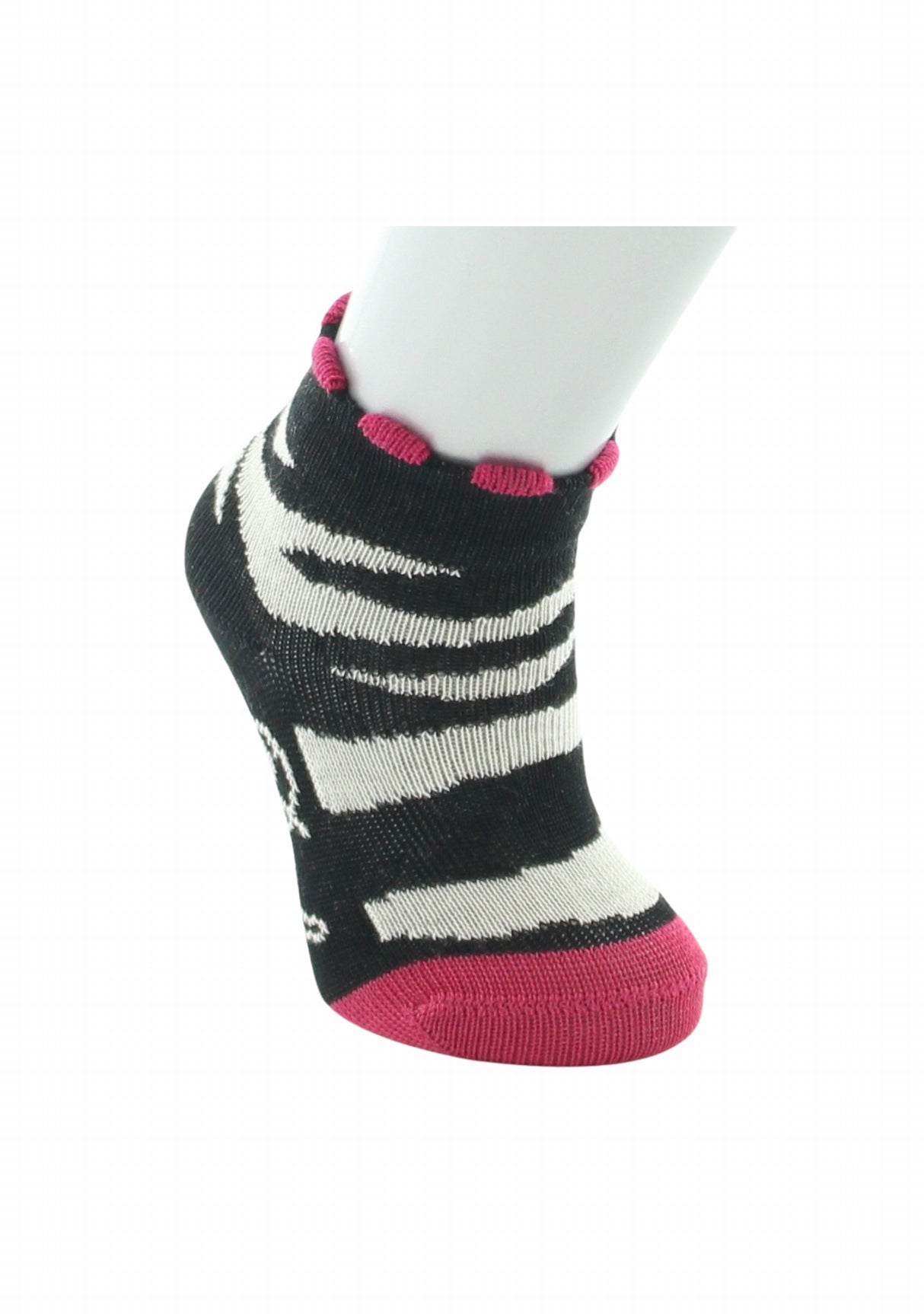 Chaussettes enfant Berthe Aux Grands Pieds zèbre noir et rouge NOIR