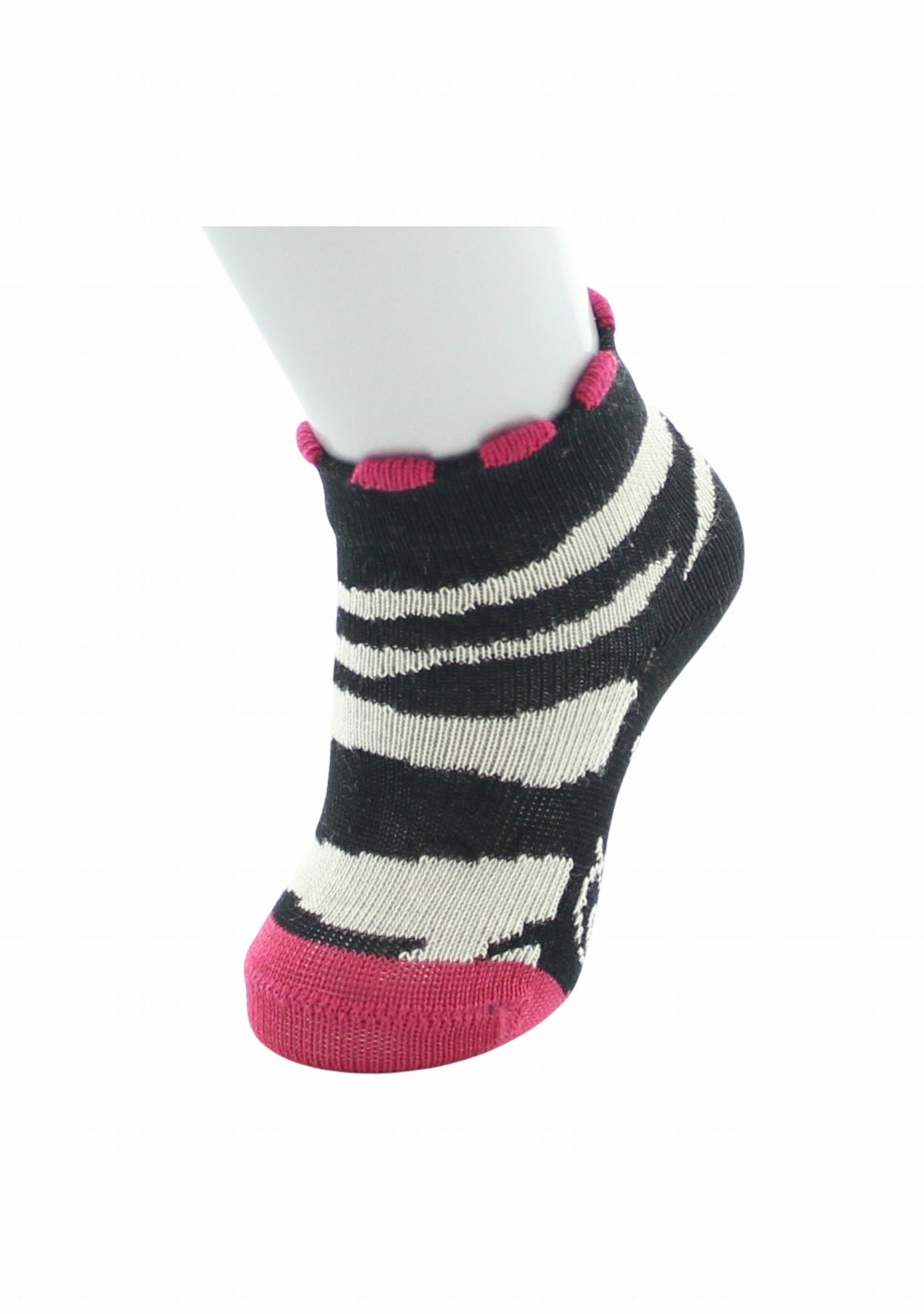 Chaussettes enfant Berthe Aux Grands Pieds zèbre noir et rouge NOIR
