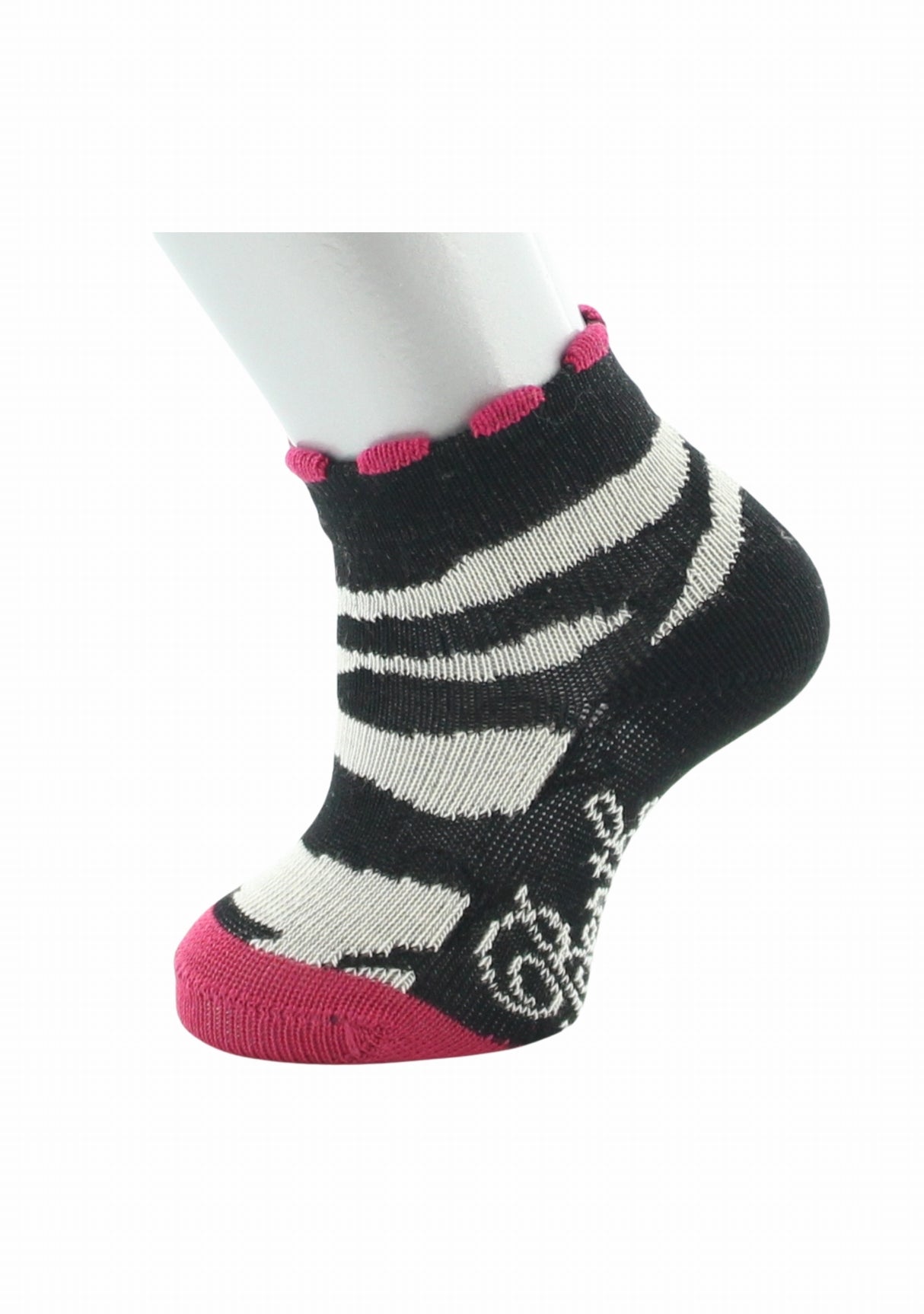Chaussettes enfant Berthe Aux Grands Pieds zèbre noir et rouge NOIR