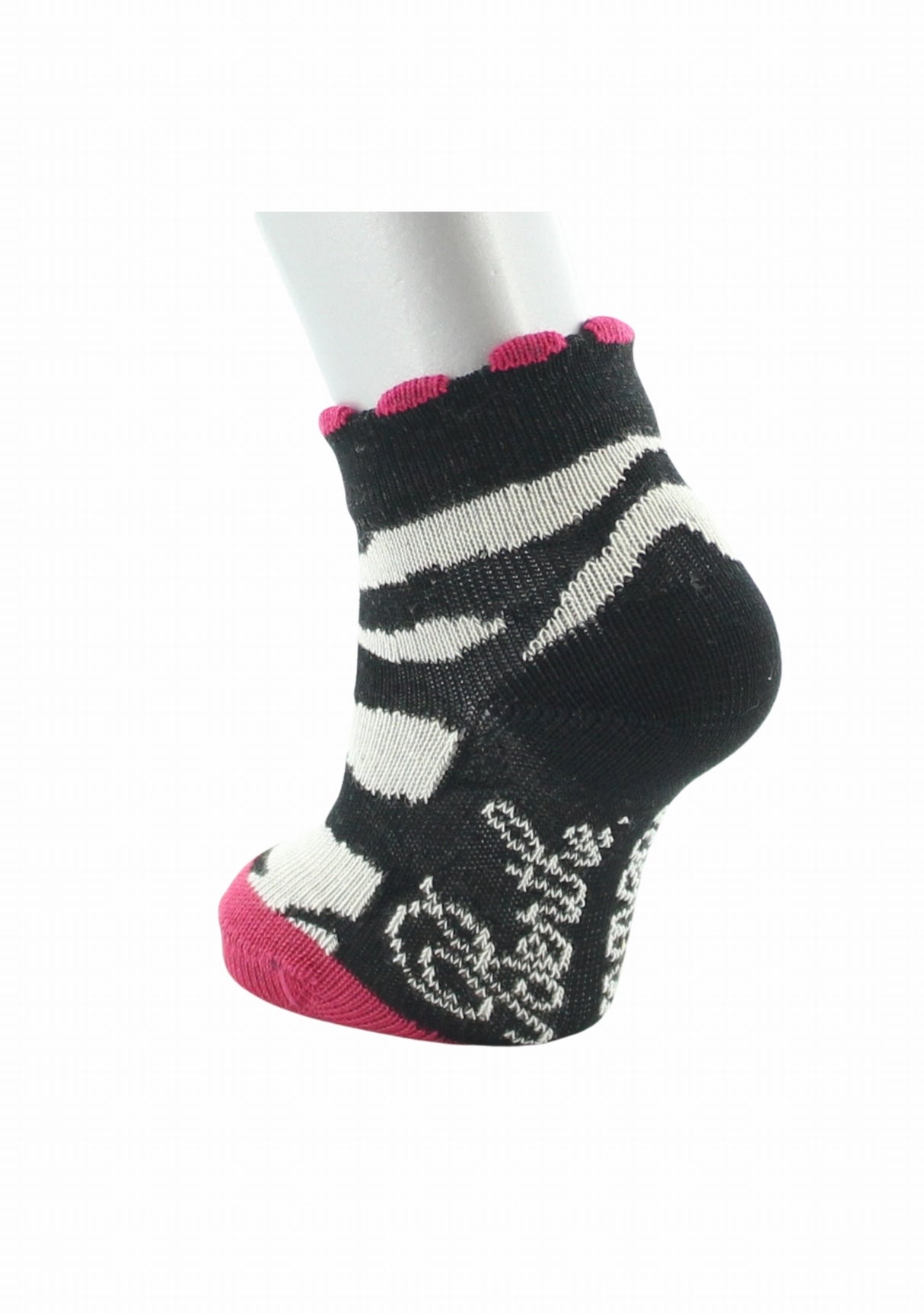Chaussettes enfant Berthe Aux Grands Pieds zèbre noir et rouge NOIR