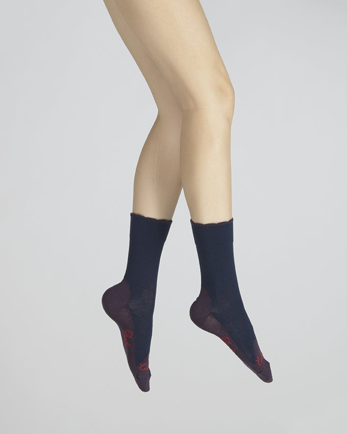 Chaussettes femme en Cachemire - Marine MARINE