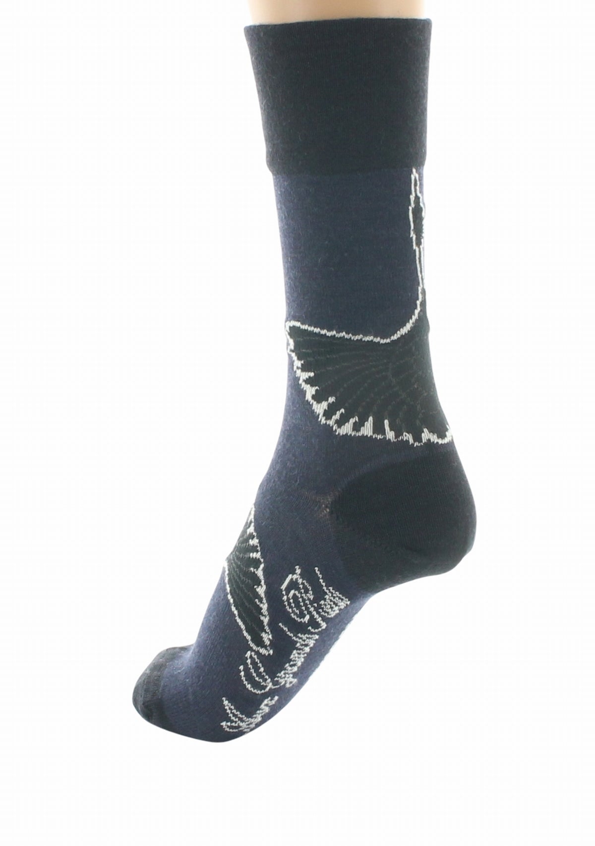 Chaussettes femme en laine La Grue Sauvage - Berthe Aux Grands Pieds BLEU MARINE
