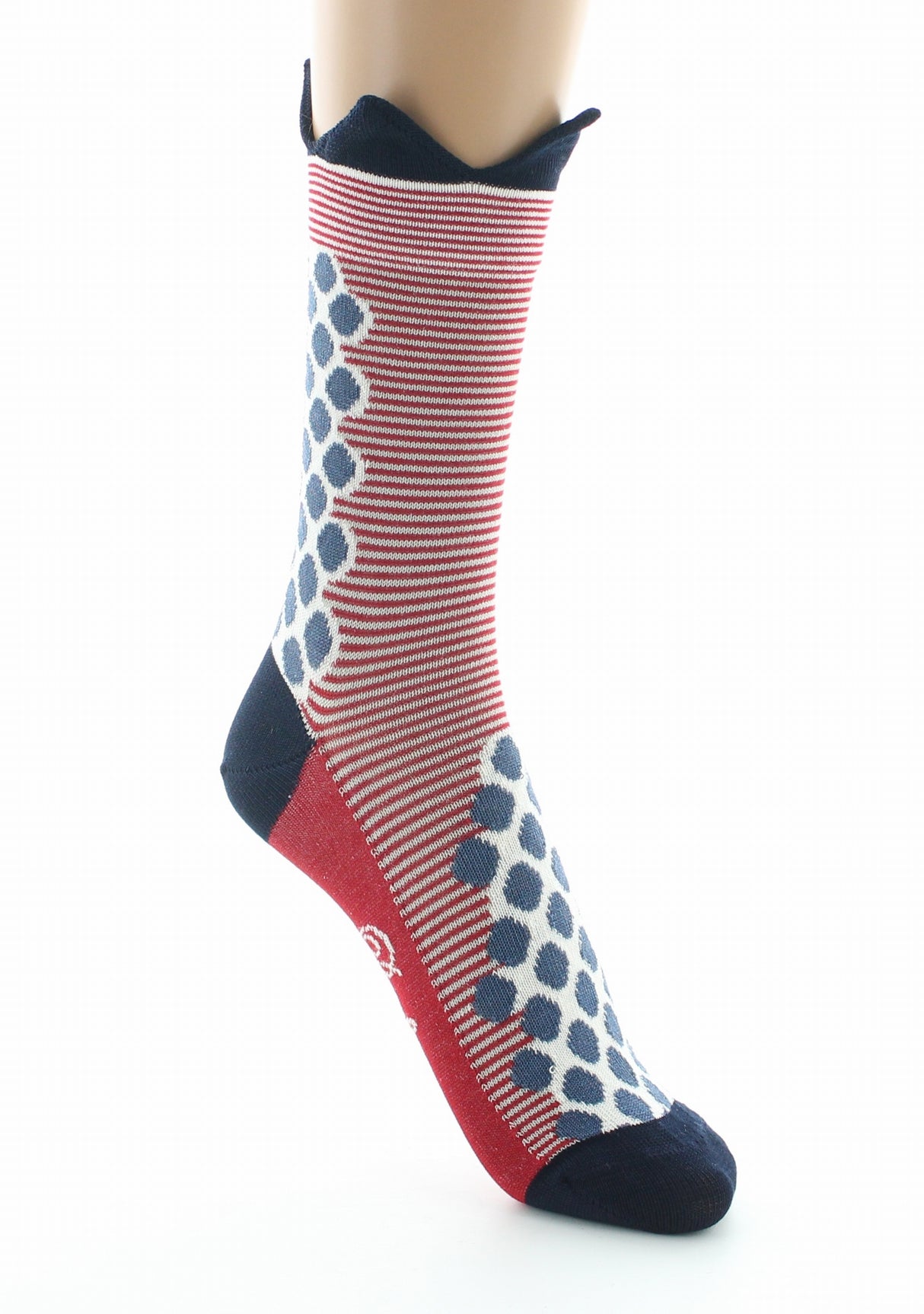 Chaussettes femme fil d'Ecosse couronne bleue ROUGE