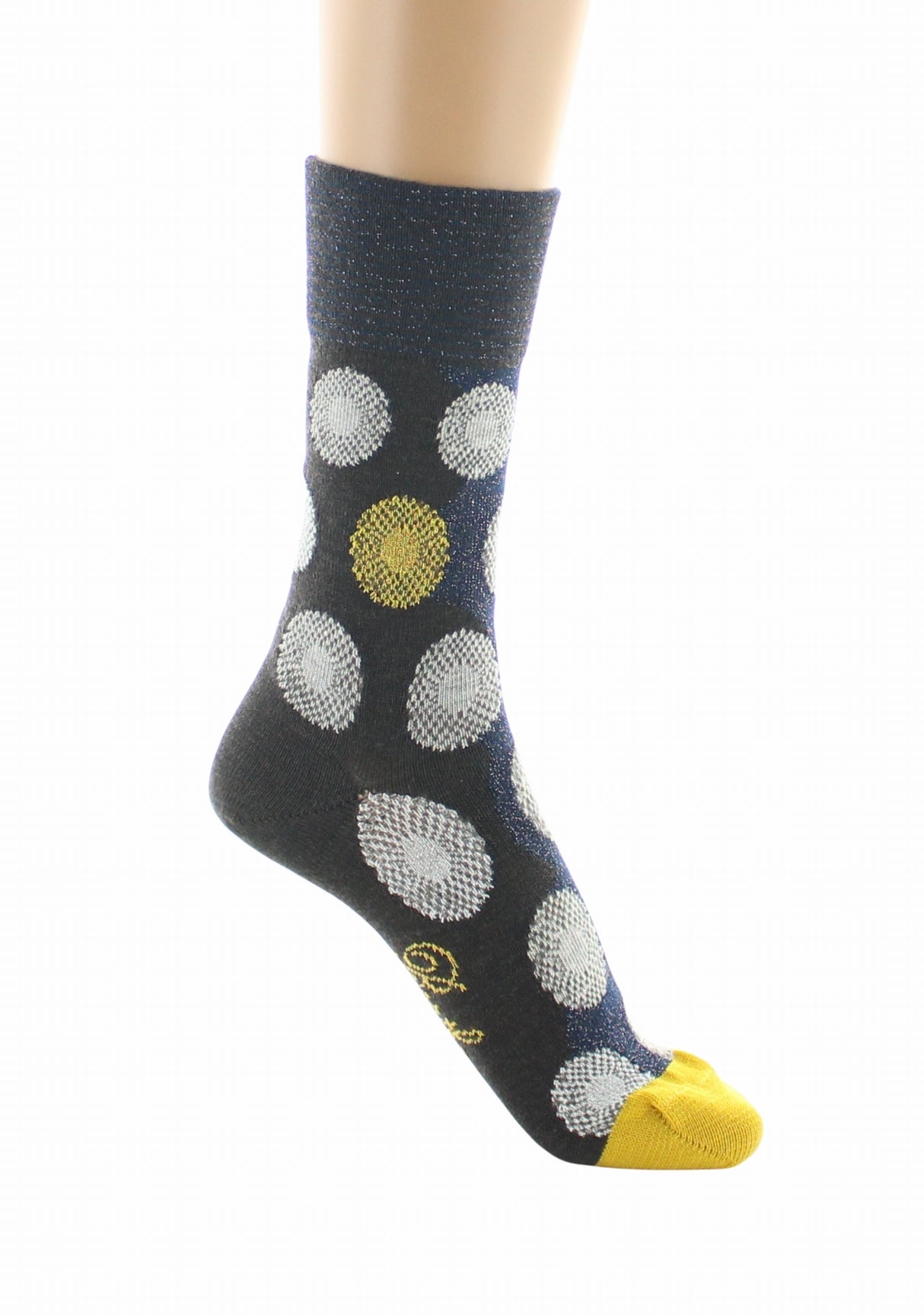 Chaussettes femme laine peignée Berthe Fleurs Graphiques CHOCOLAT