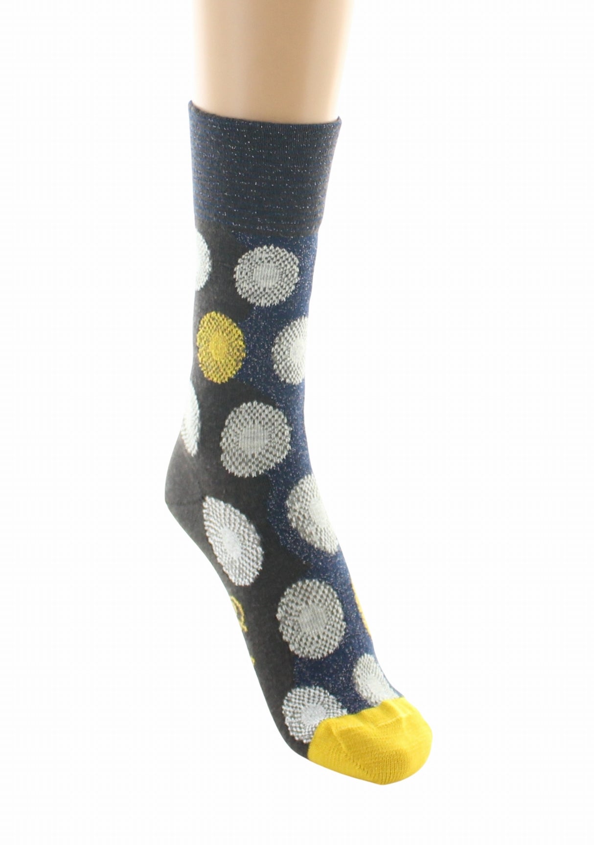 Chaussettes femme laine peignée Berthe Fleurs Graphiques CHOCOLAT