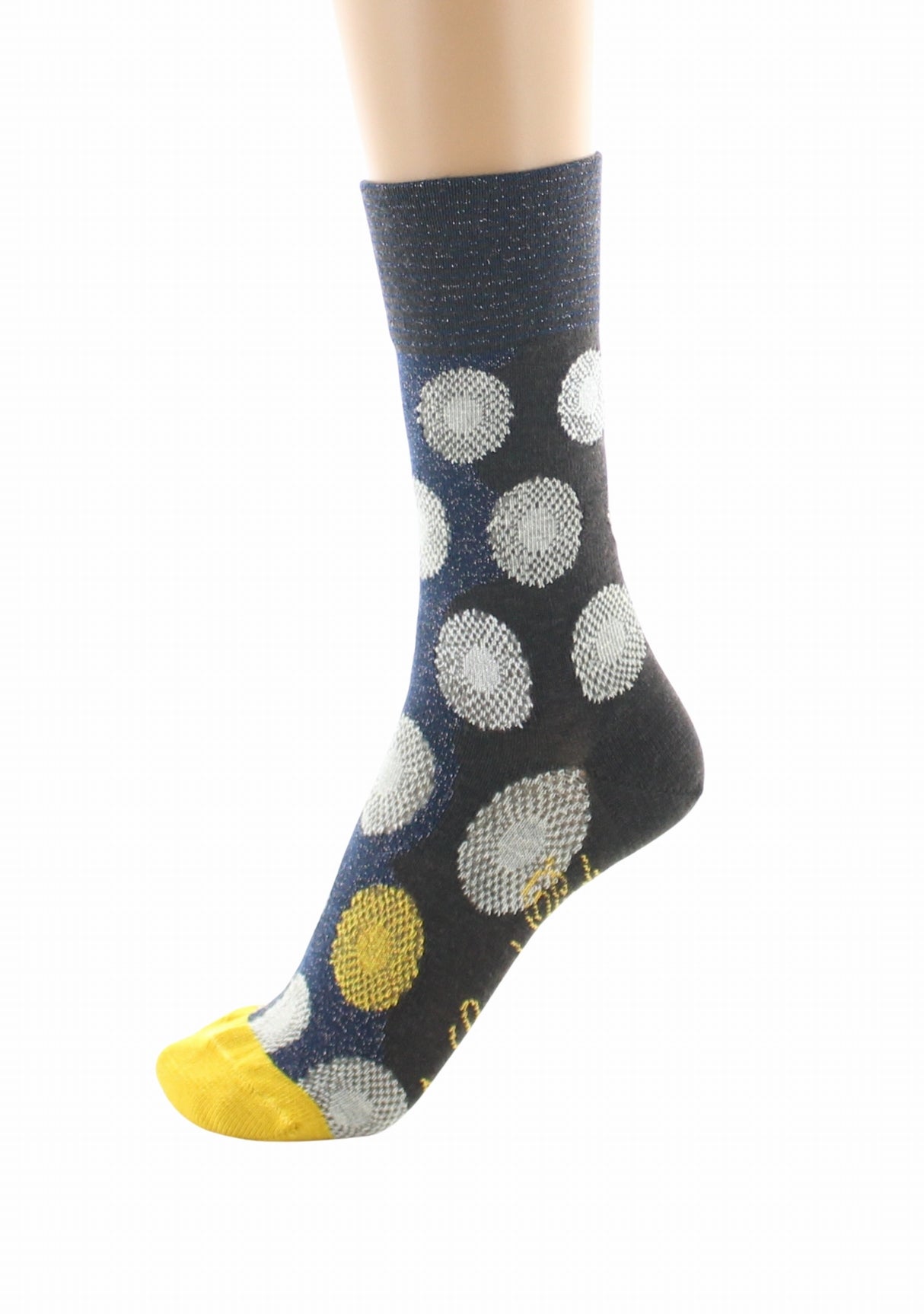 Chaussettes femme laine peignée Berthe Fleurs Graphiques CHOCOLAT