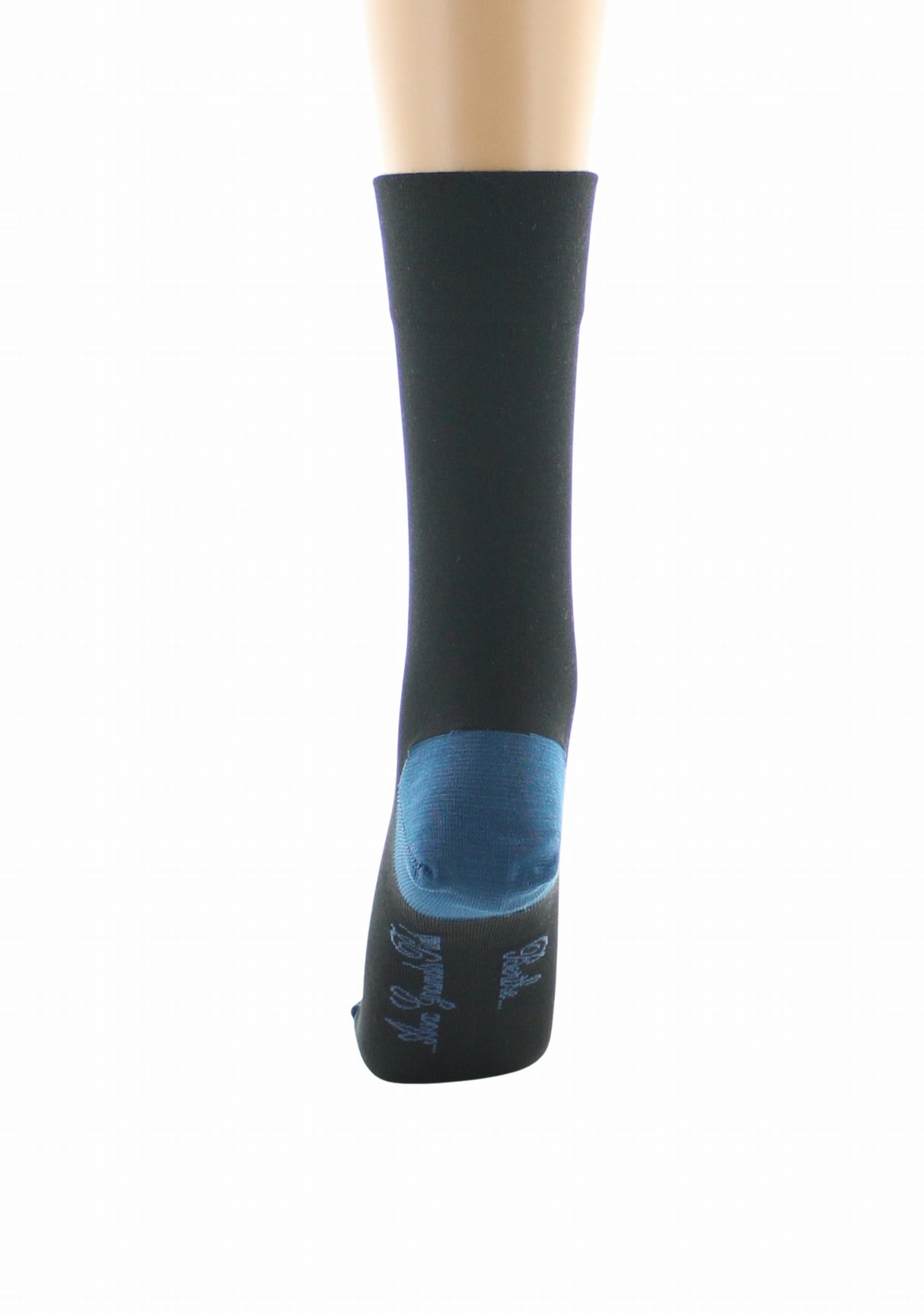 Chaussettes femme soie naturelle Berthe Noir/Bleu NOIR/BLEU
