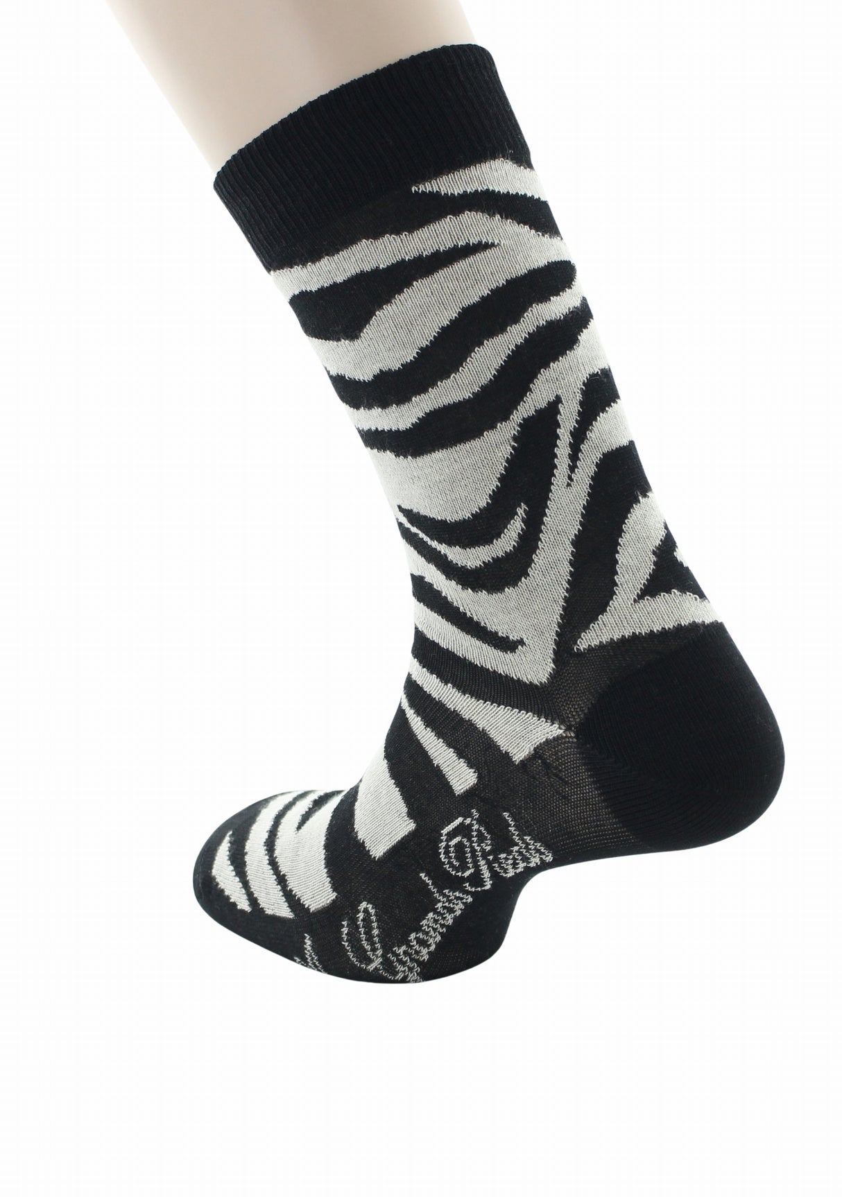 Chaussettes fil d’Écosse homme Berthe Aux Grands Pieds motif zèbre noir NOIR
