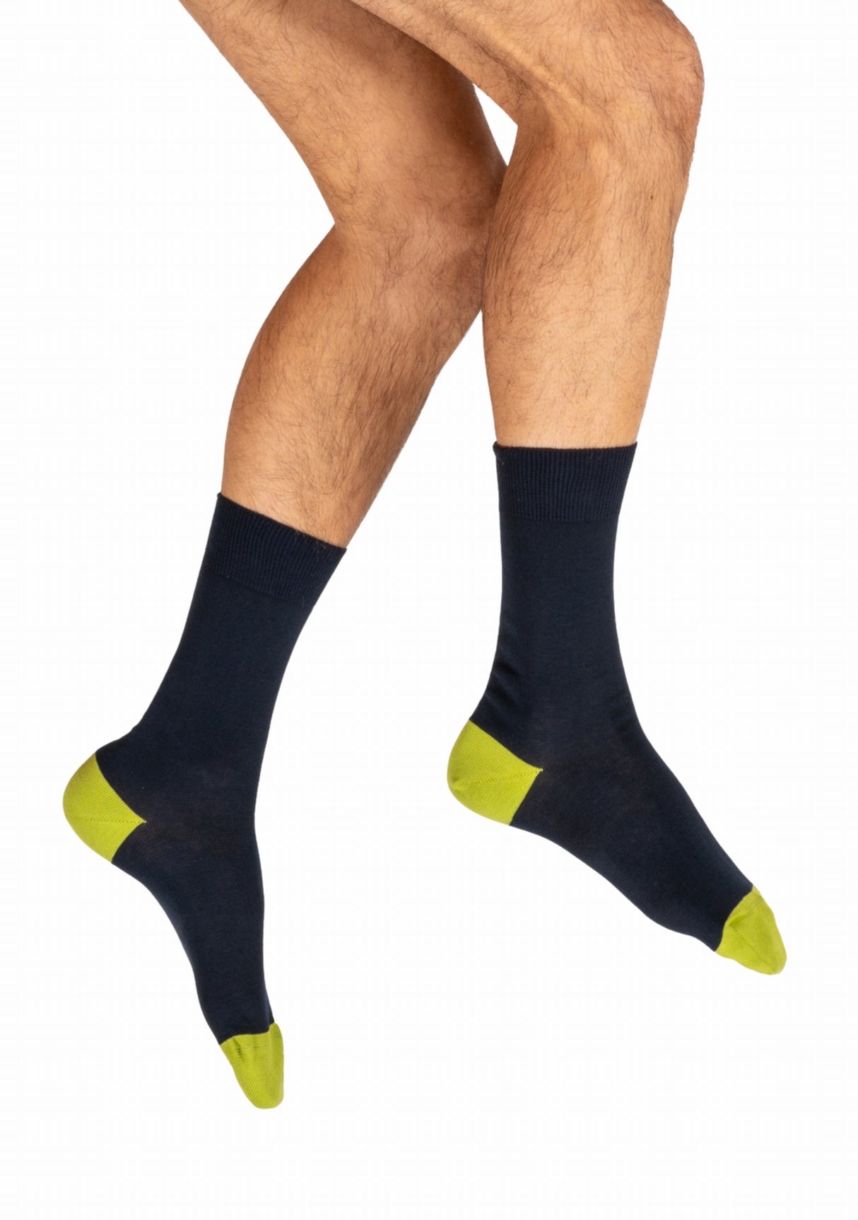 Chaussettes Gonzague marine / vert pomme MARINE-VERT POMME