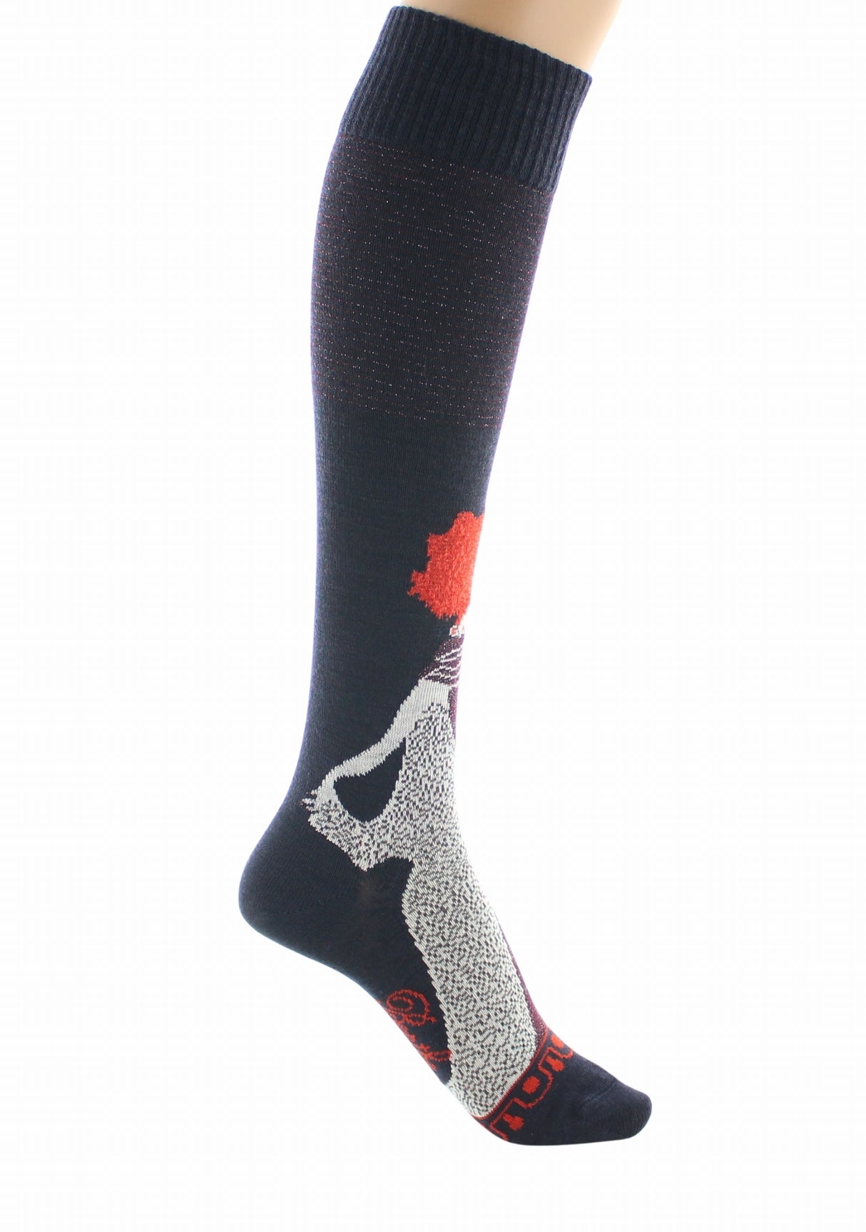 Chaussettes hautes femme laine peignée Berthe La Femme 1900 MARINE