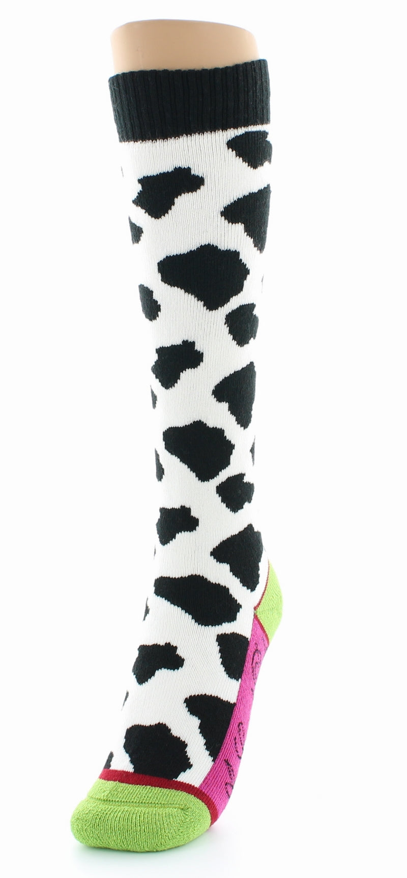 Chaussettes hautes Vache laine et coton NOIR-ECRU