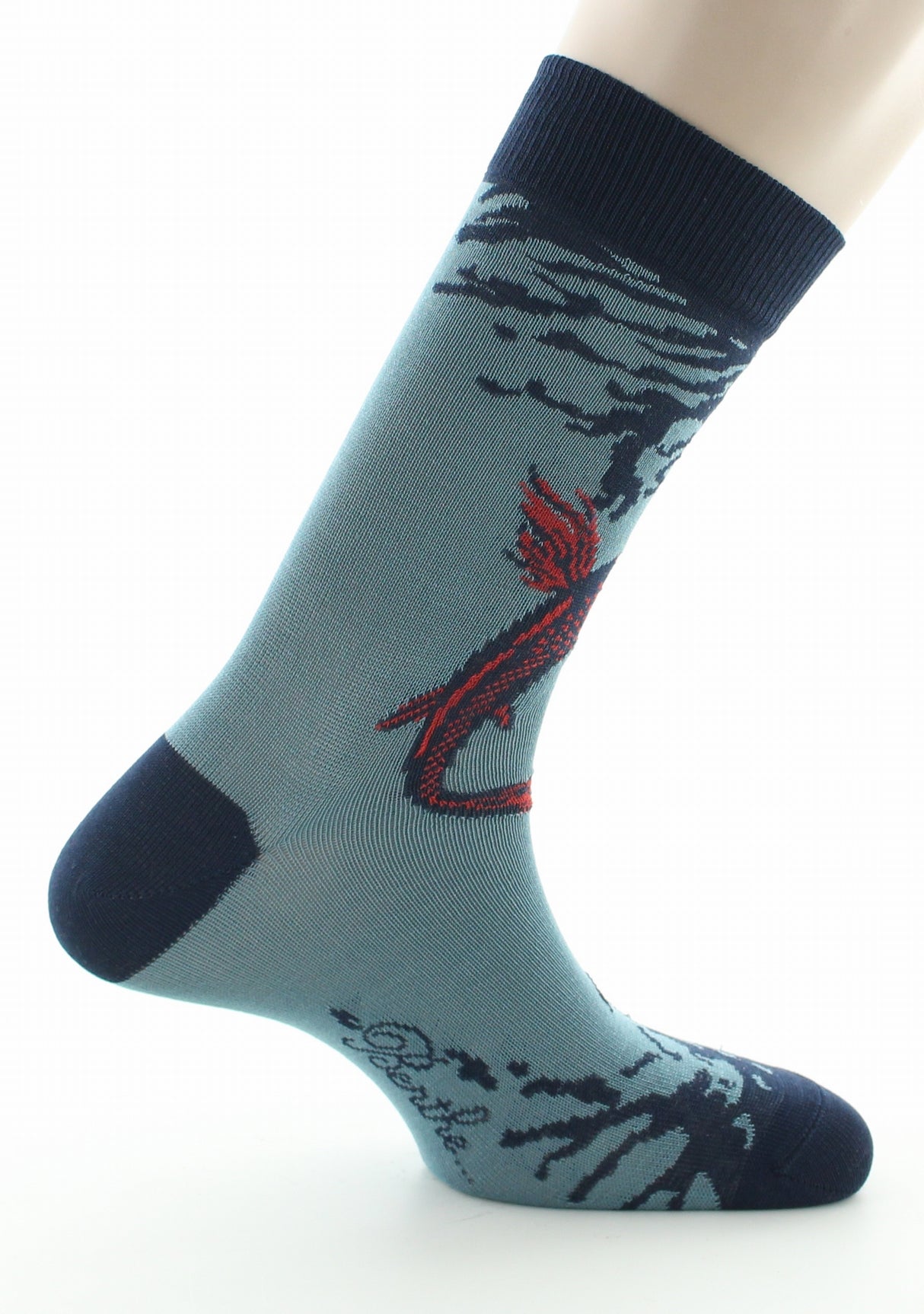 Chaussettes homme fil d'Ecosse Poisson Japonais BLEU