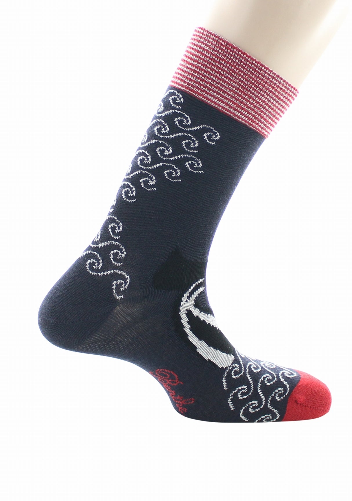 Chaussettes homme laine peignée Berthe La Baleine MARINE