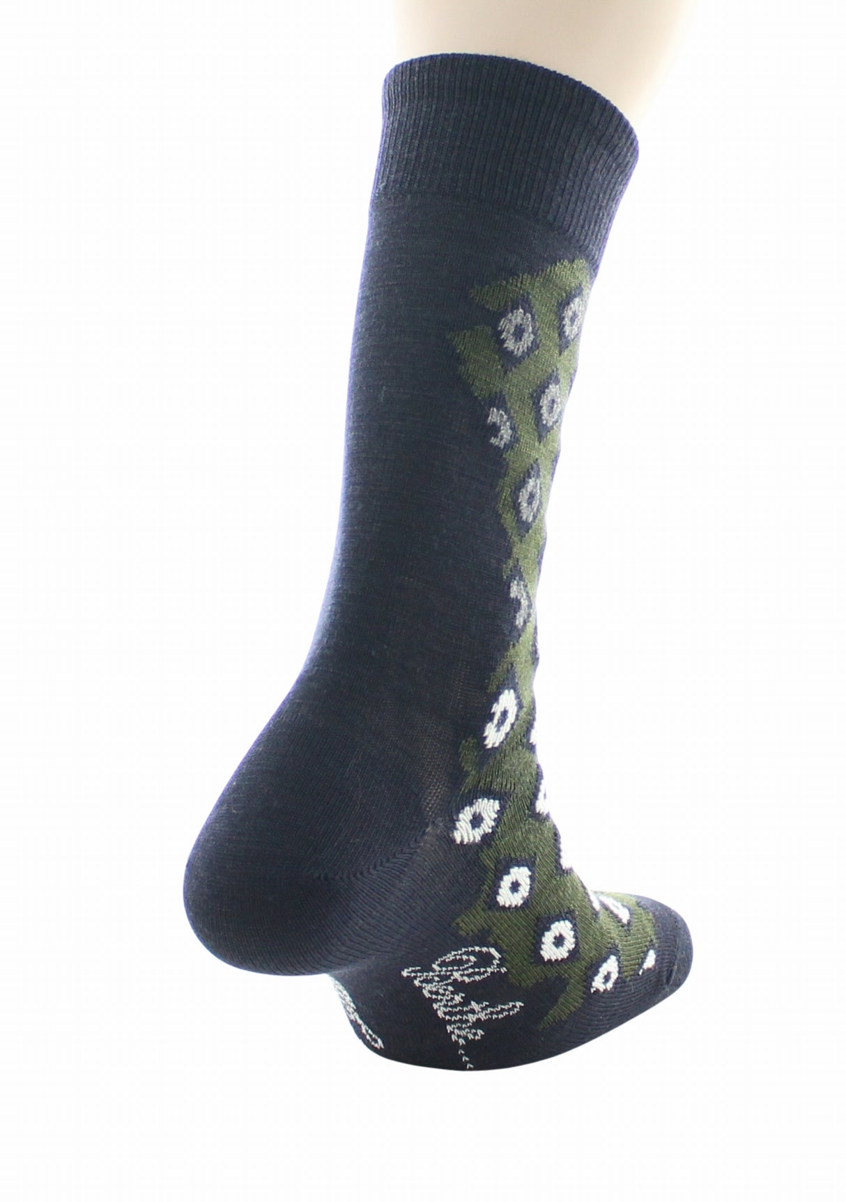 Chaussettes homme laine peignée Berthe Losanges MARINE