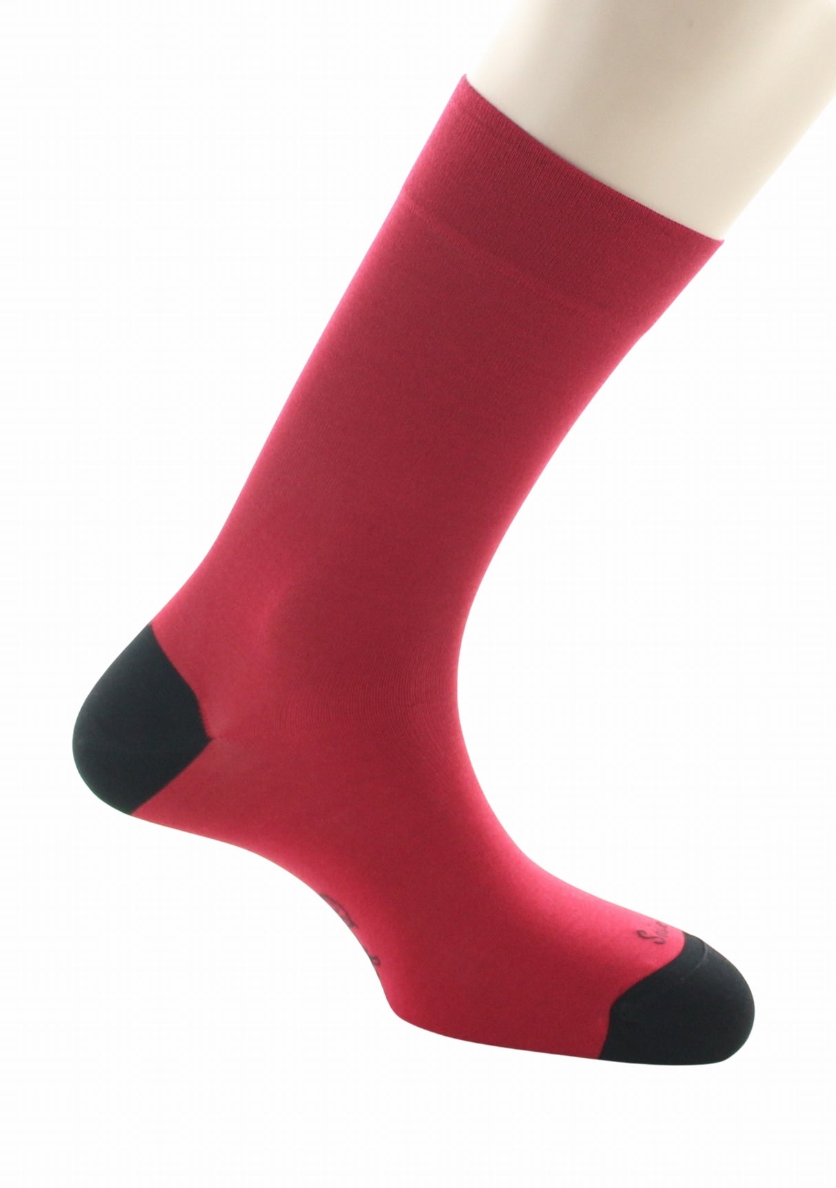 Chaussettes homme soie naturelle Berthe Rouge/Noir ROUGE