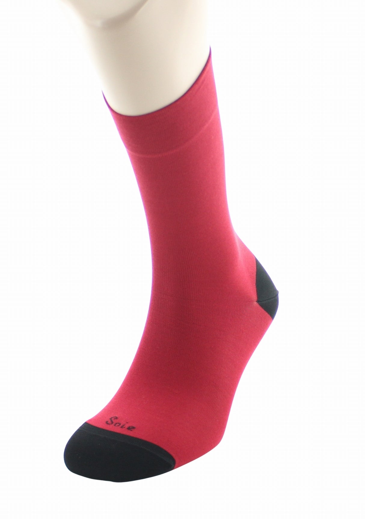 Chaussettes homme soie naturelle Berthe Rouge/Noir ROUGE