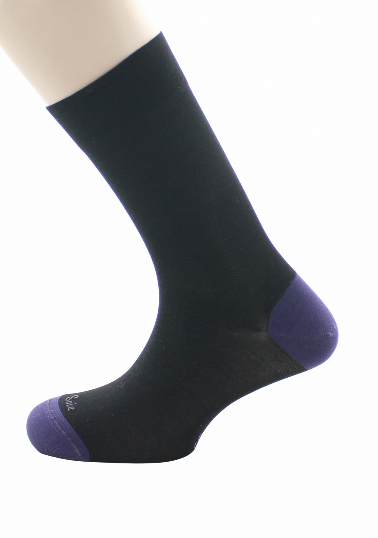 Chaussettes homme soie naturelle Berthe Noir/Vatican NOIR