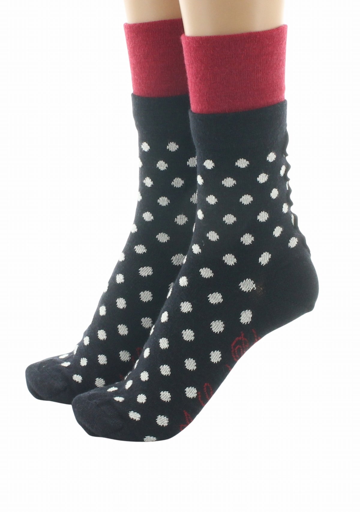 Chaussettes mérinos femme Pois - Berthe Aux Grands Pieds NOIR