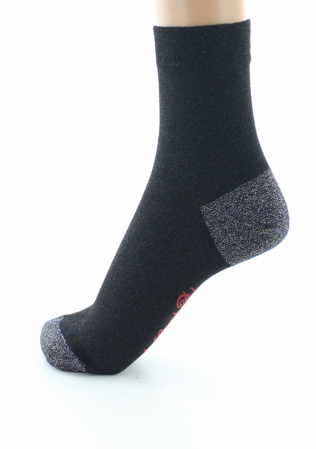 Chaussettes pailletées femme noir et marine NOIR