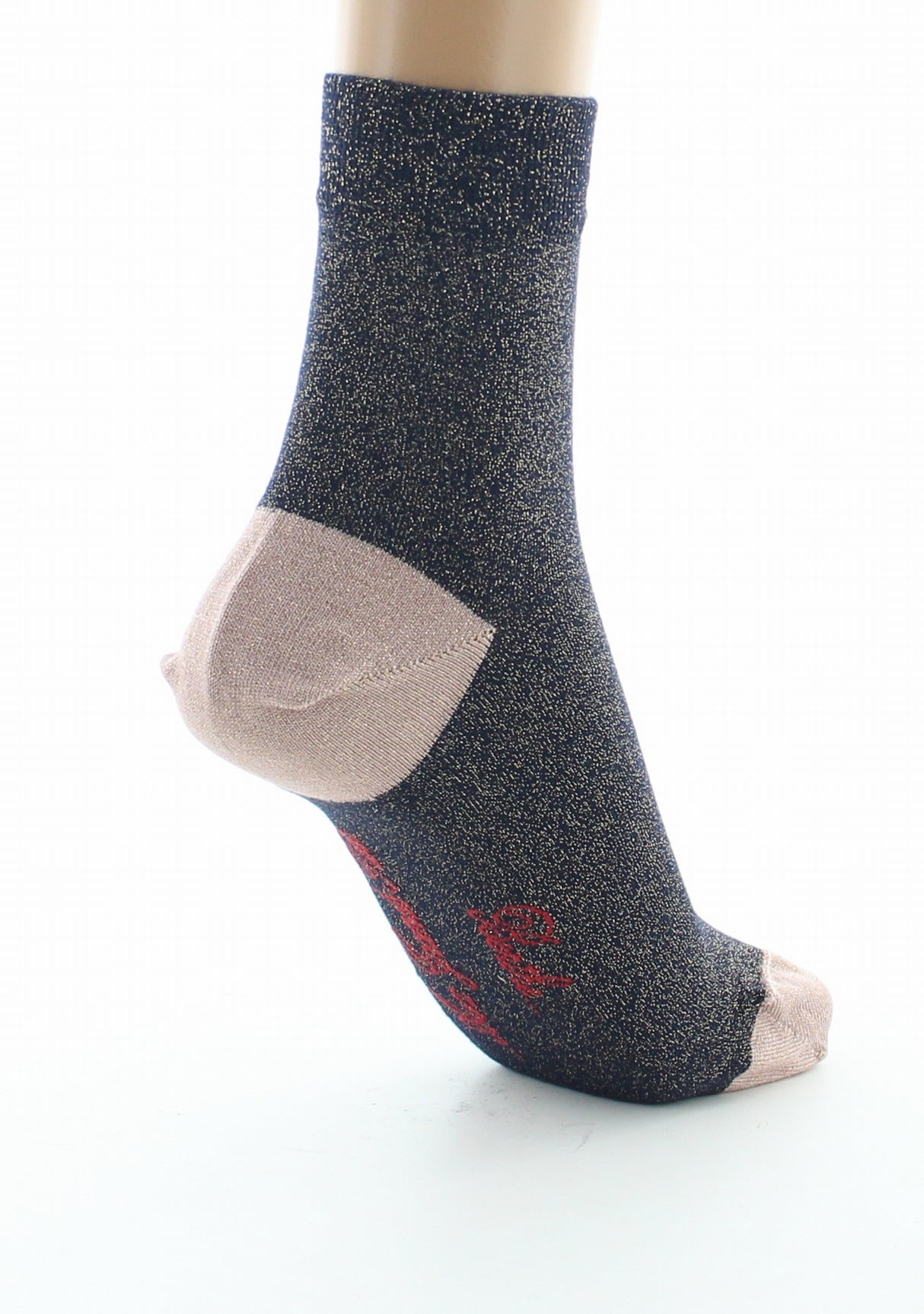 Chaussettes pailletées femme marine et rose MARINE