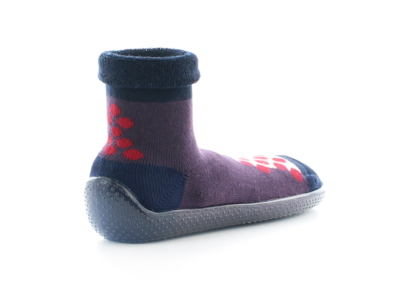 Chausson chaussette mixte Pois rouges RAISIN-MARINE