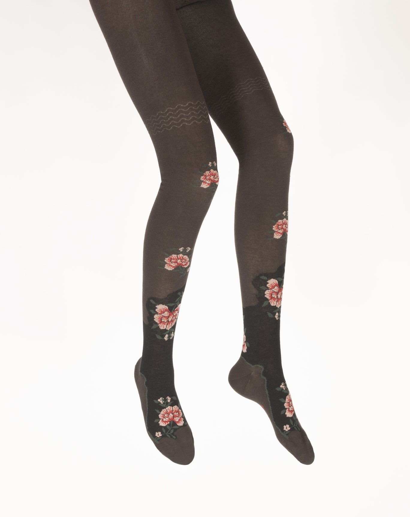 Women's cotton tights with flowers