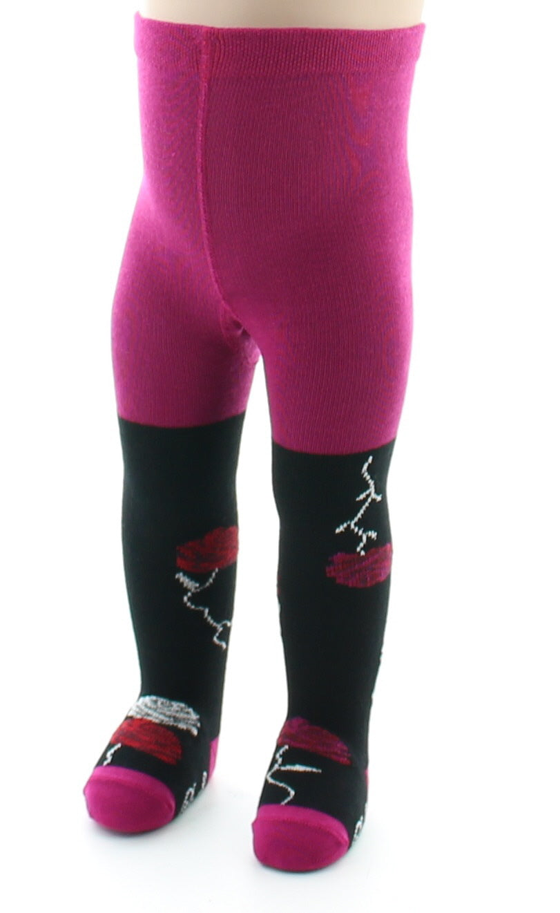 Collant Fille XL Confettis Rose Bleu Rayures Pois Fleurs Sauvages - Neuf