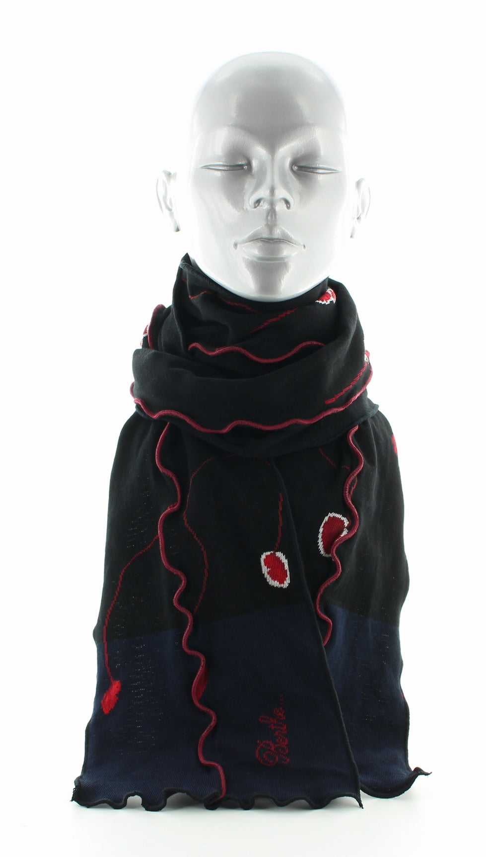 Echarpe Pavots NOIR ROUGE