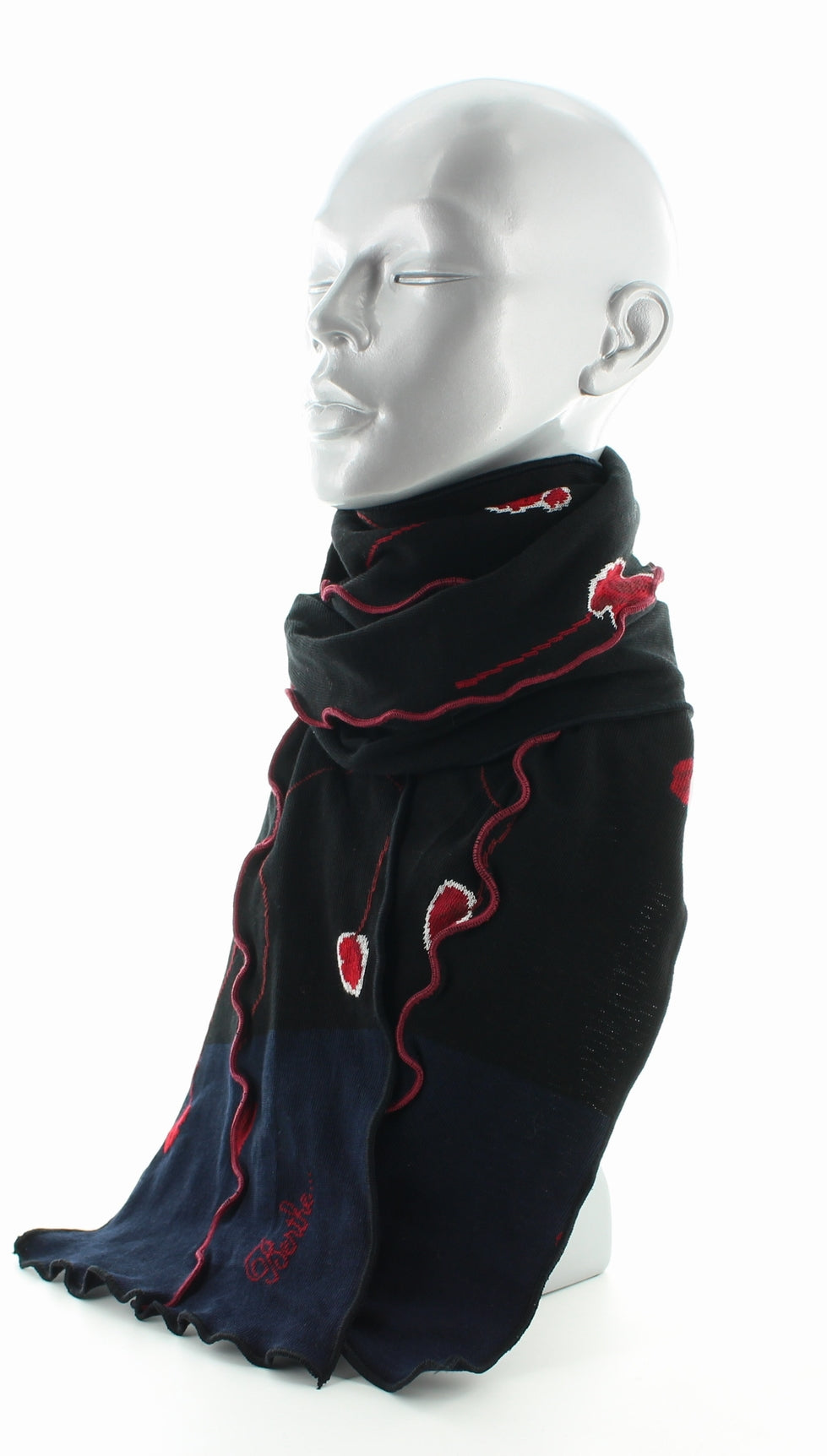 Echarpe Pavots NOIR ROUGE