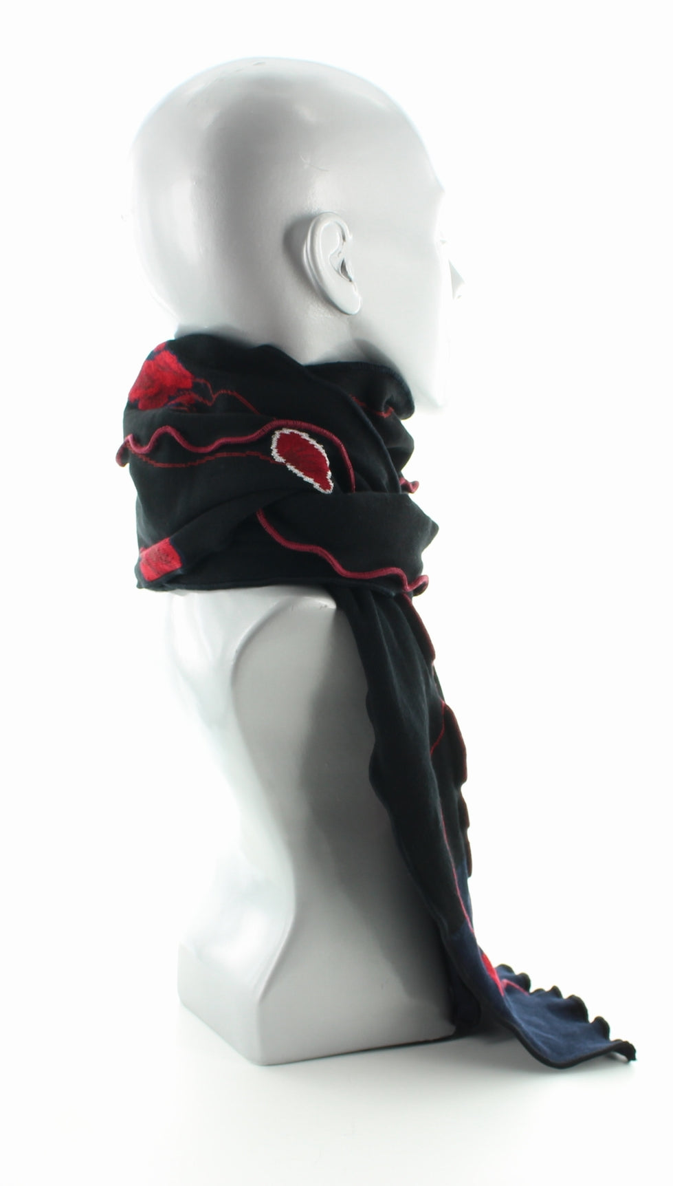 Echarpe Pavots NOIR ROUGE