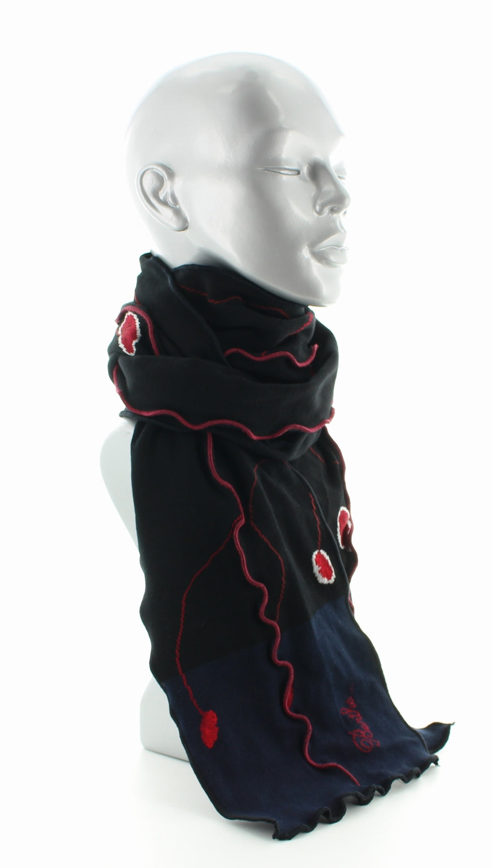 Echarpe Pavots NOIR ROUGE