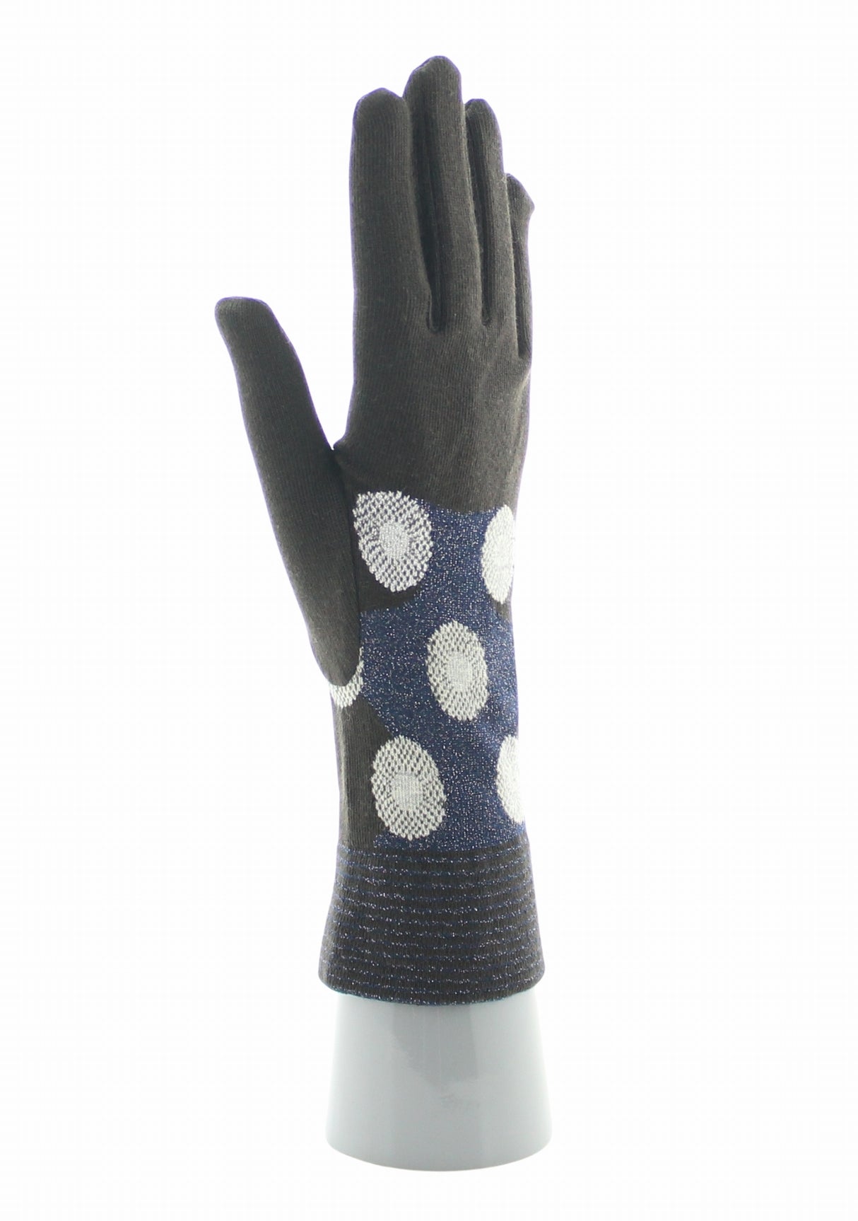 Gants femme coton Berthe Fleurs Graphiques MOKA