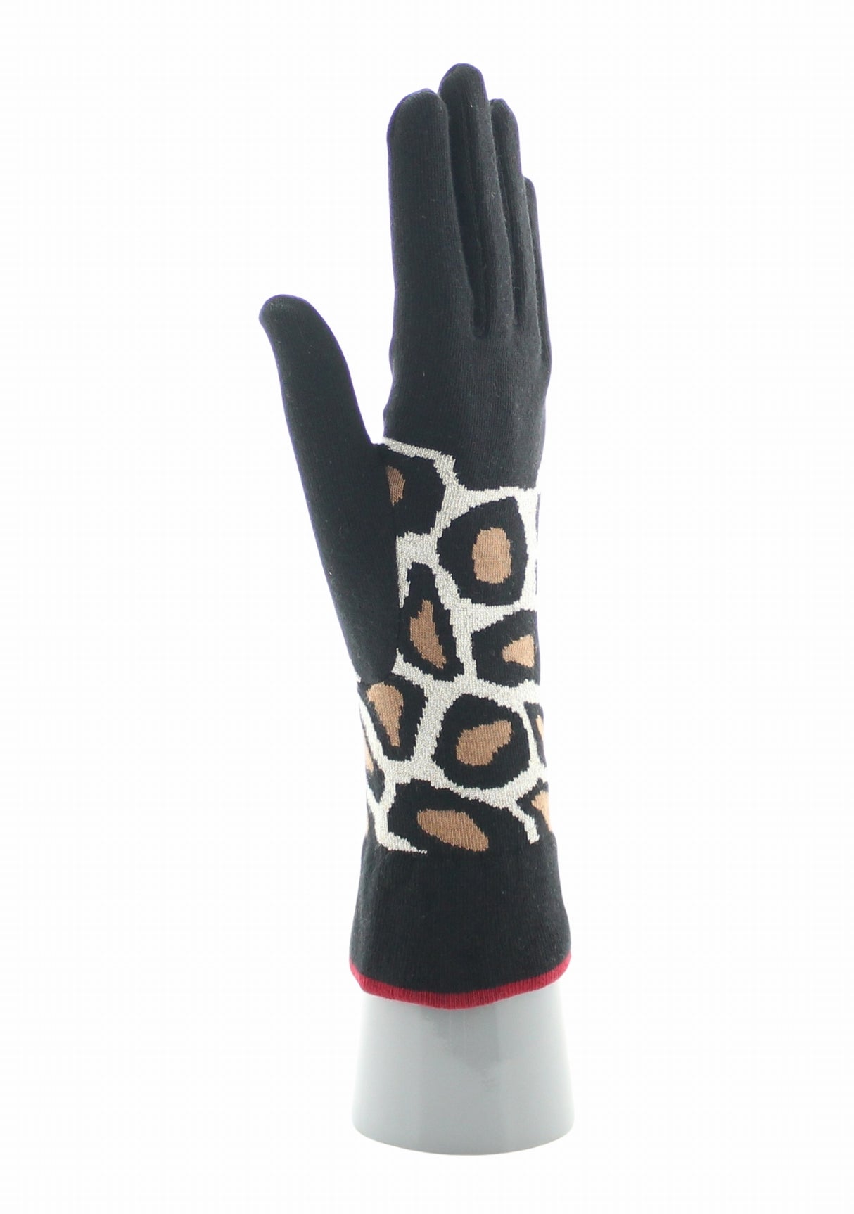 Gants femme coton Berthe Léopard NOIR