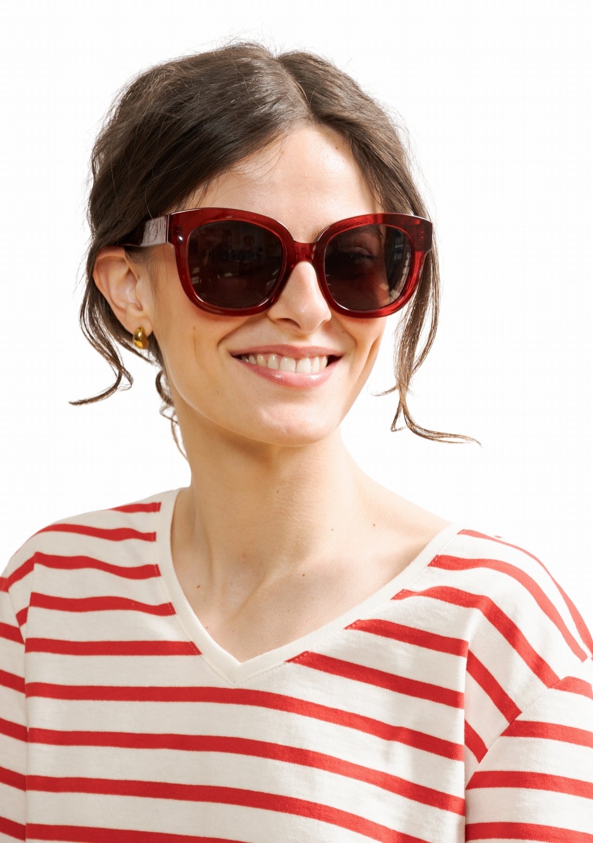Lunettes de soleil Jeanne Rouge fabriquées en France ROUGE